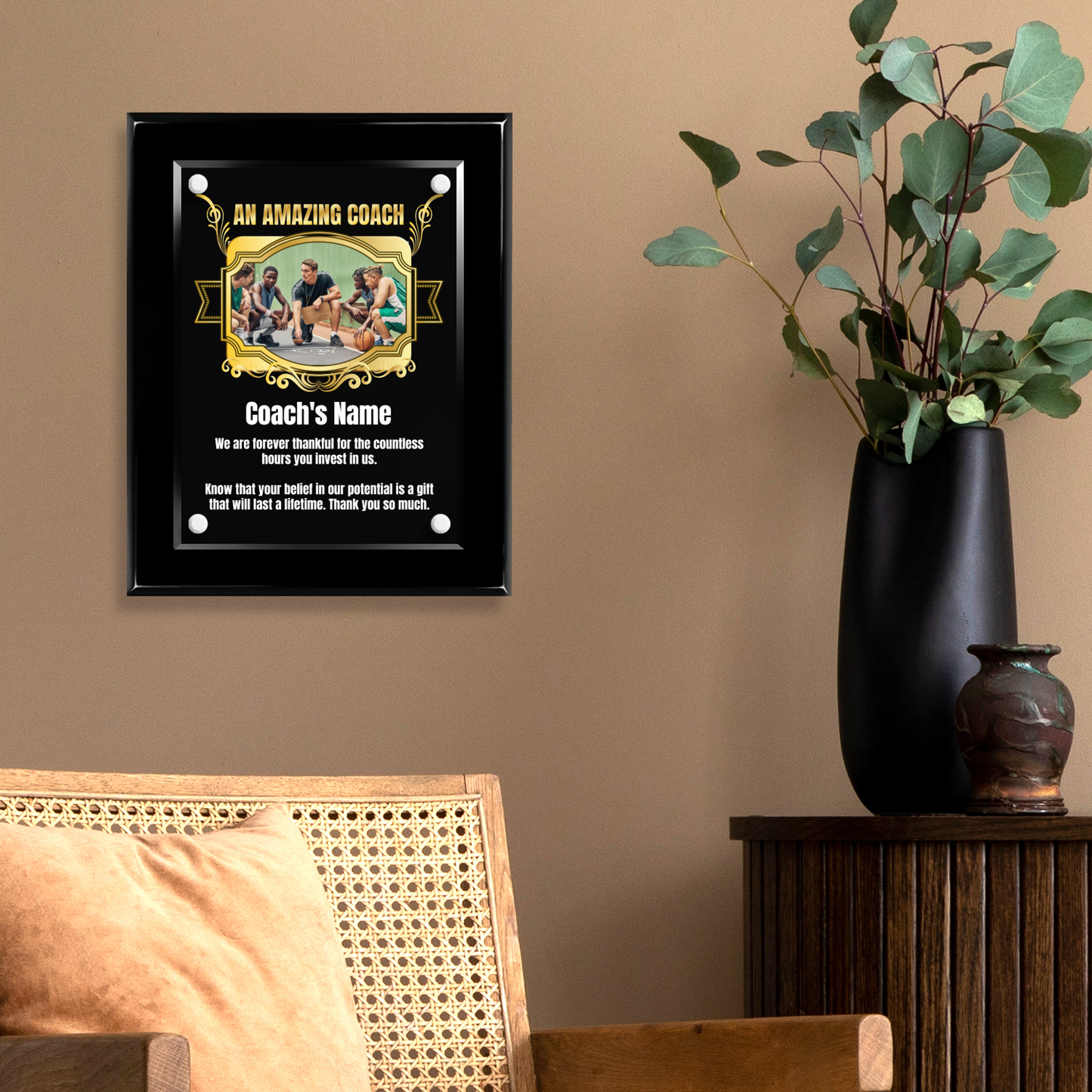 An Amazing Coach  8" x 10" High Gloss Piano Finish Photo Plaque 2