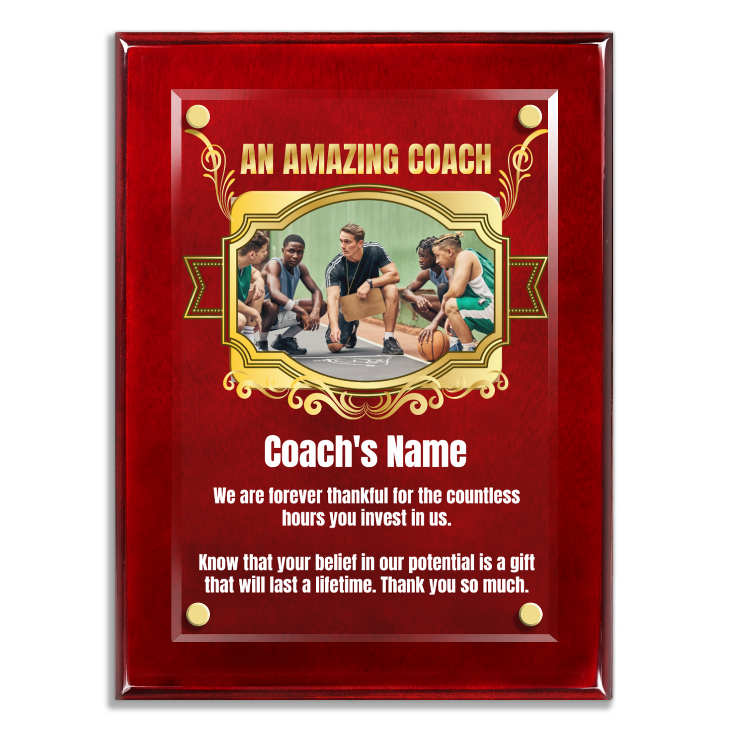 An Amazing Coach 9" x 12" High Gloss Piano Finish Photo Plaque 2