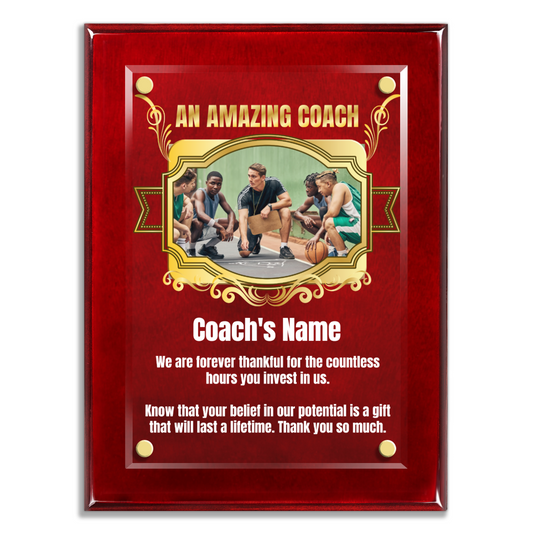 An Amazing Coach 9" x 12" High Gloss Piano Finish Photo Plaque 2