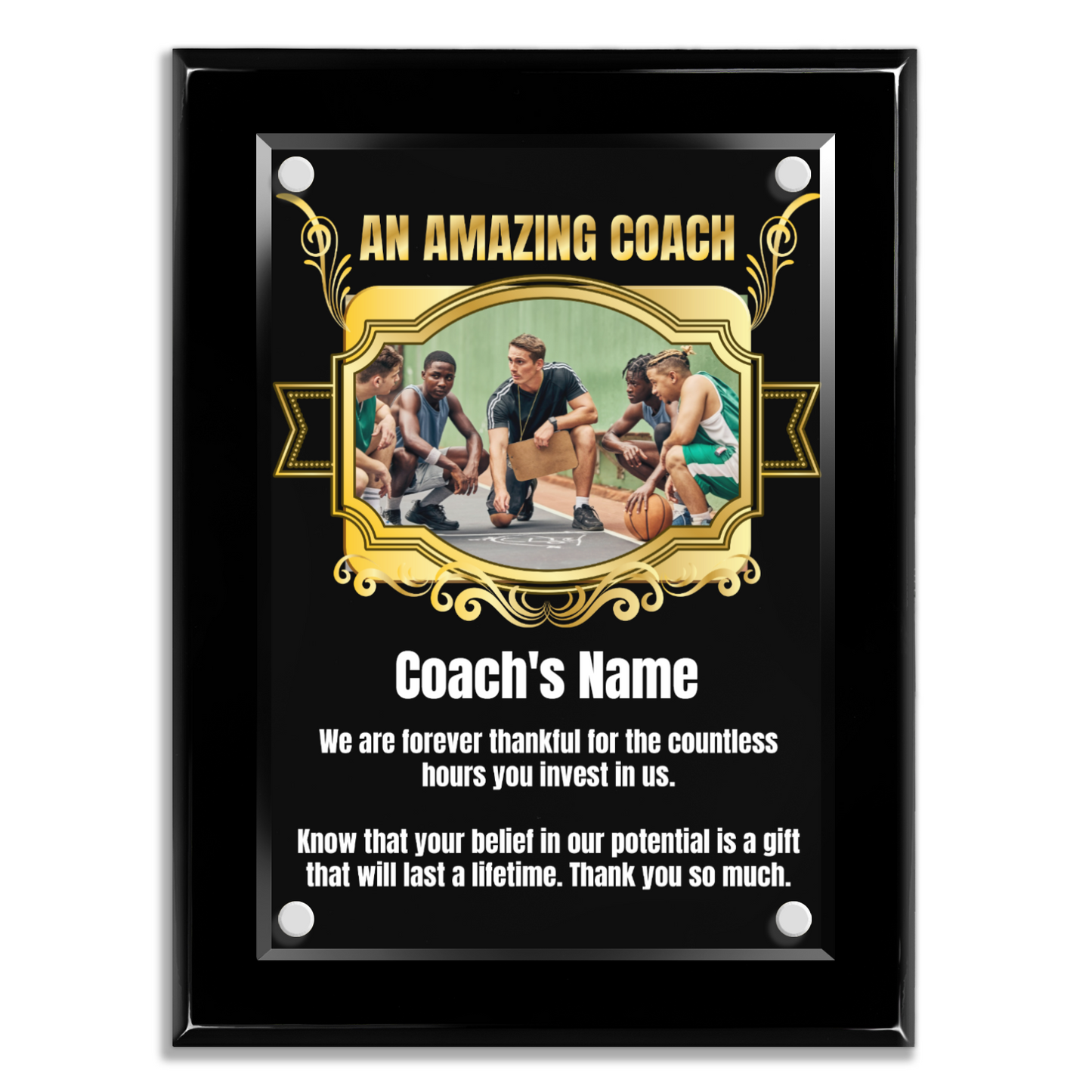 An Amazing Coach 9" x 12" High Gloss Piano Finish Photo Plaque 2