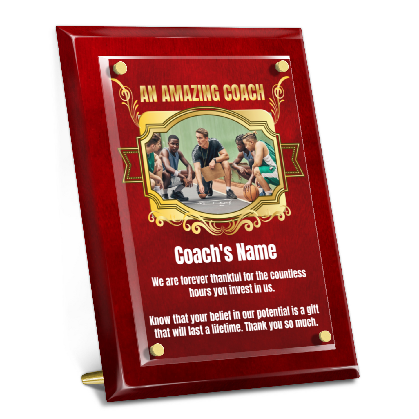 An Amazing Coach 9" x 12" High Gloss Piano Finish Photo Plaque 2