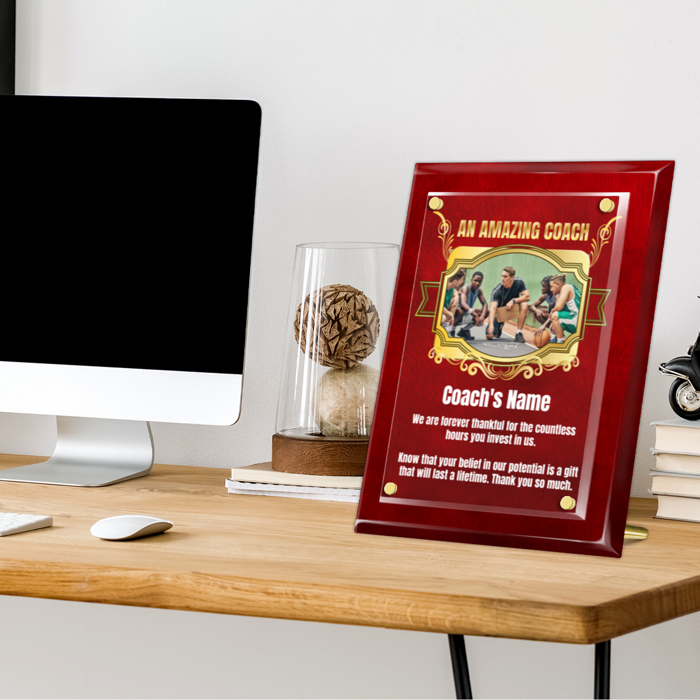 An Amazing Coach 9" x 12" High Gloss Piano Finish Photo Plaque 2