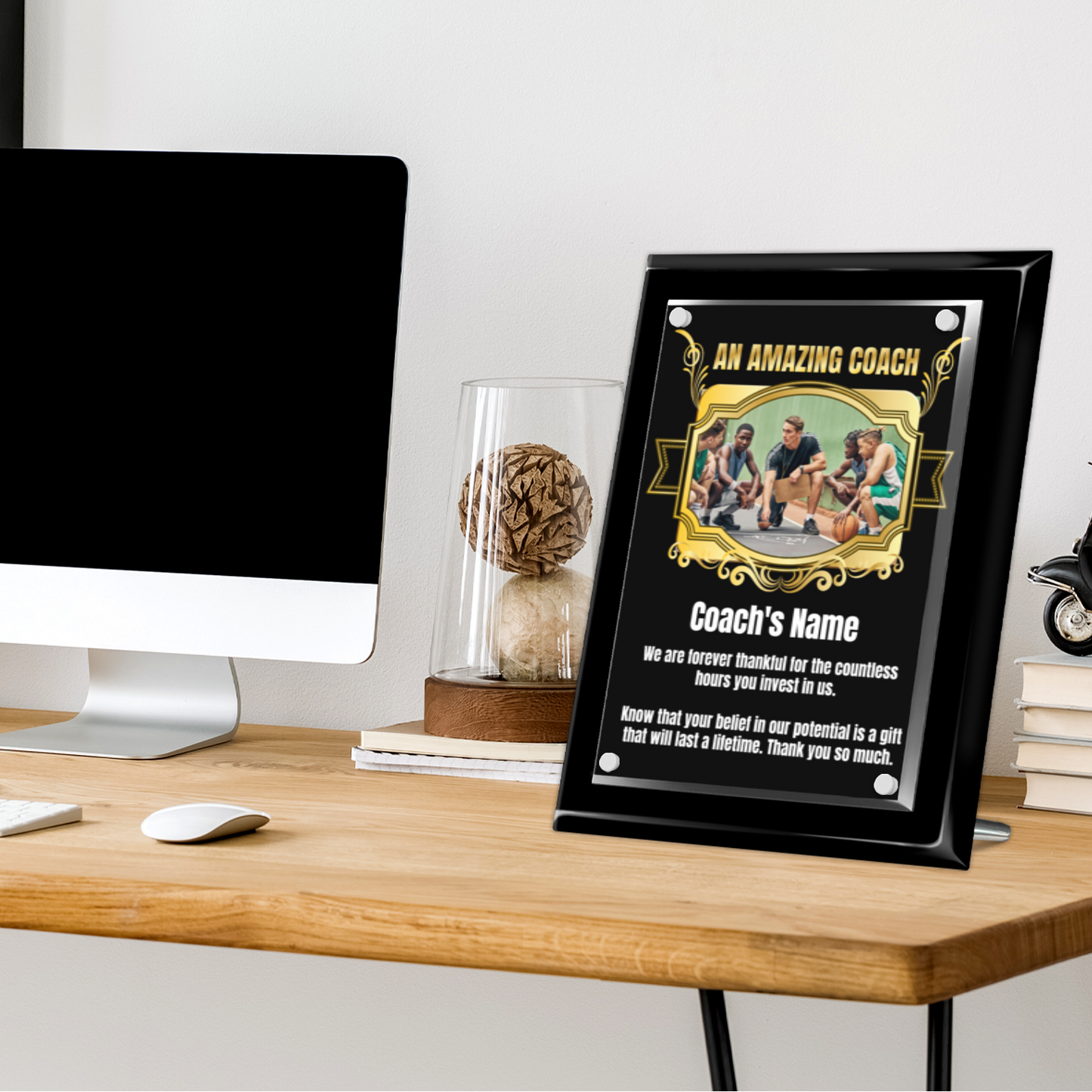 An Amazing Coach 9" x 12" High Gloss Piano Finish Photo Plaque 2