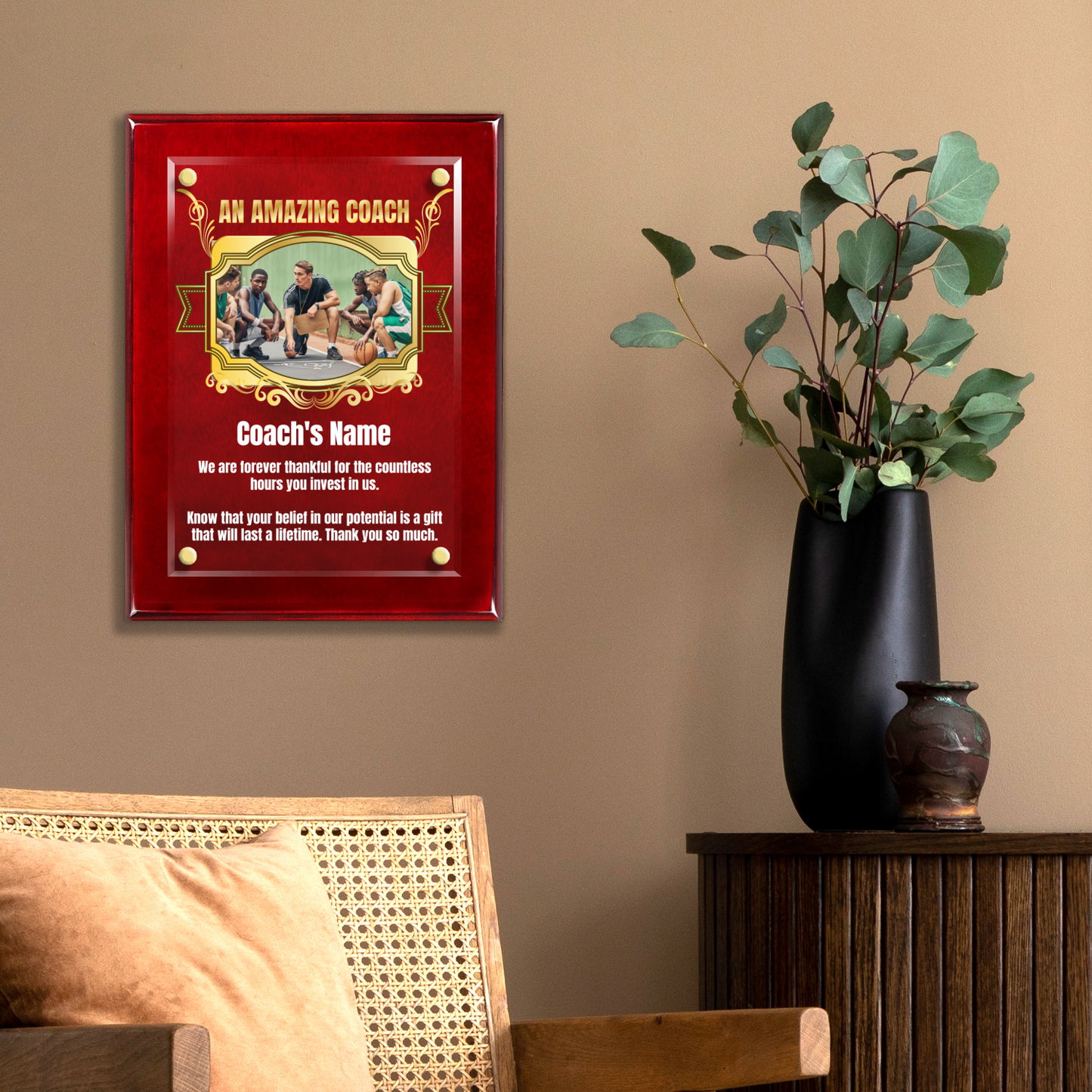 An Amazing Coach 9" x 12" High Gloss Piano Finish Photo Plaque 2