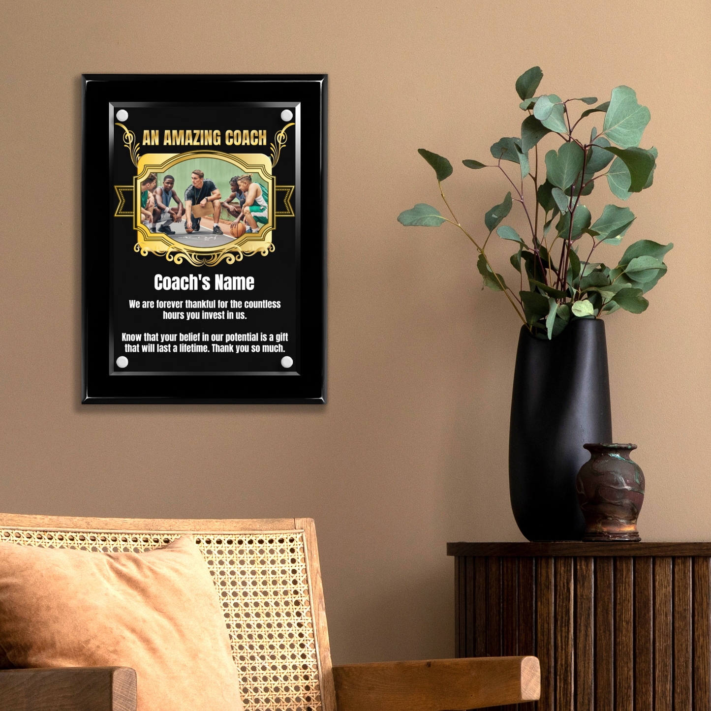 An Amazing Coach 9" x 12" High Gloss Piano Finish Photo Plaque 2