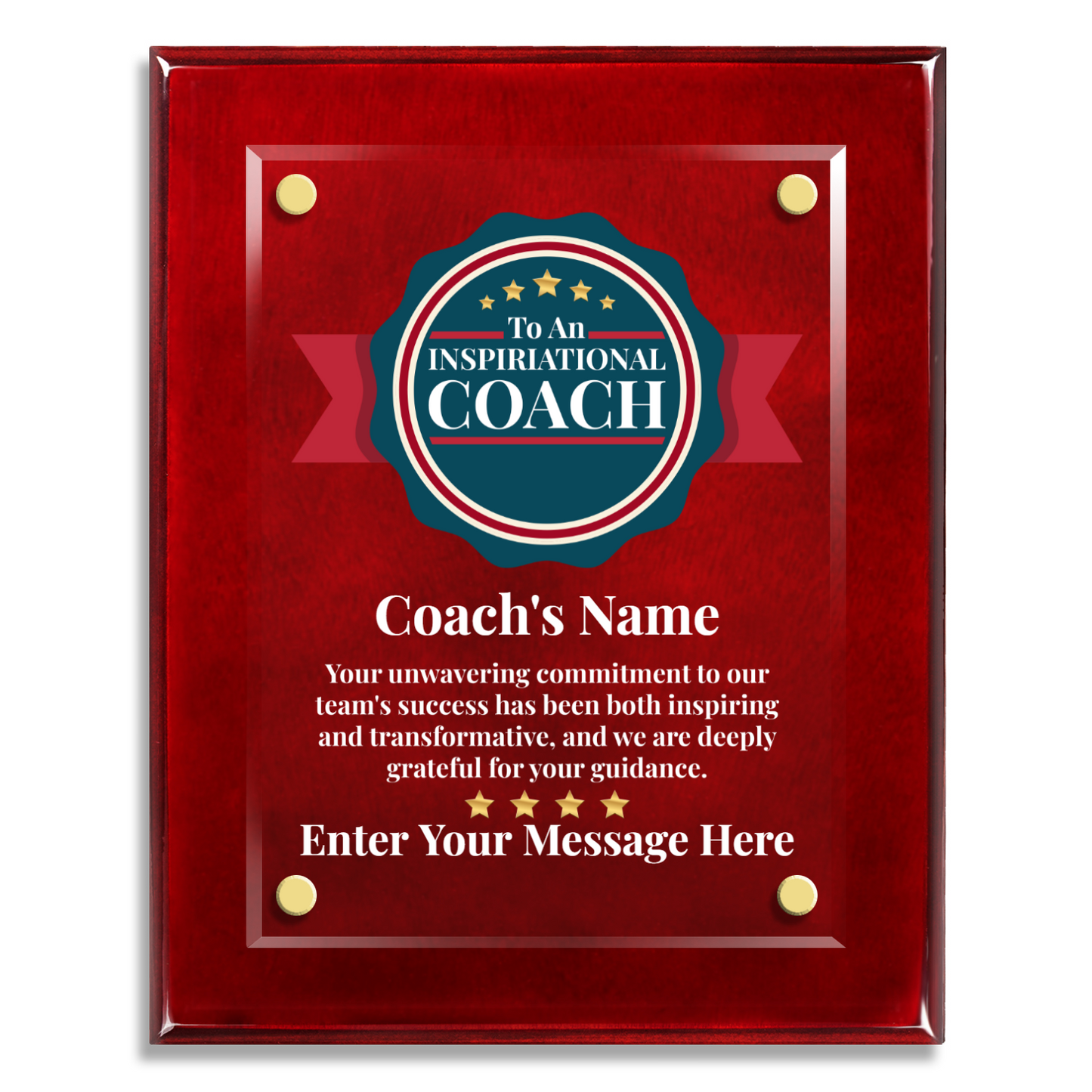 An Inspirational Coach  8" x 10" High Gloss Piano Finish Photo Plaque