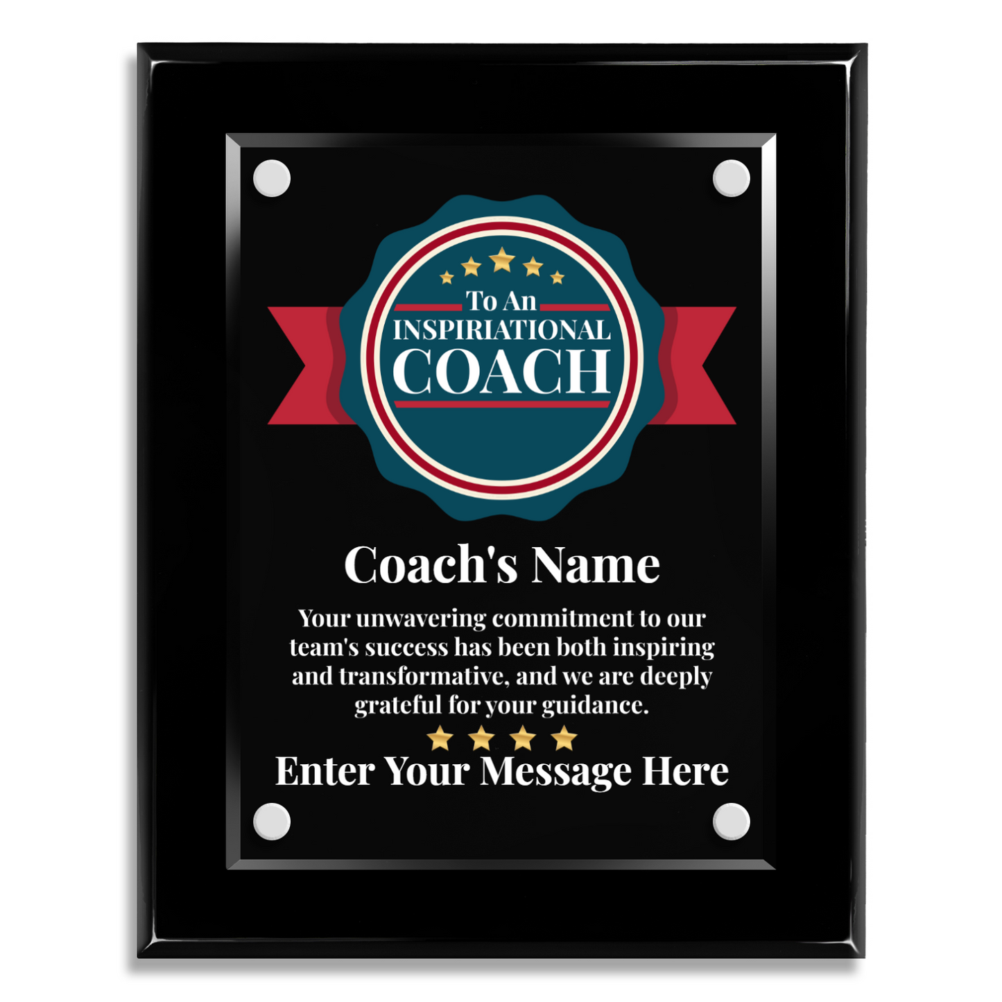 An Inspirational Coach  8" x 10" High Gloss Piano Finish Photo Plaque