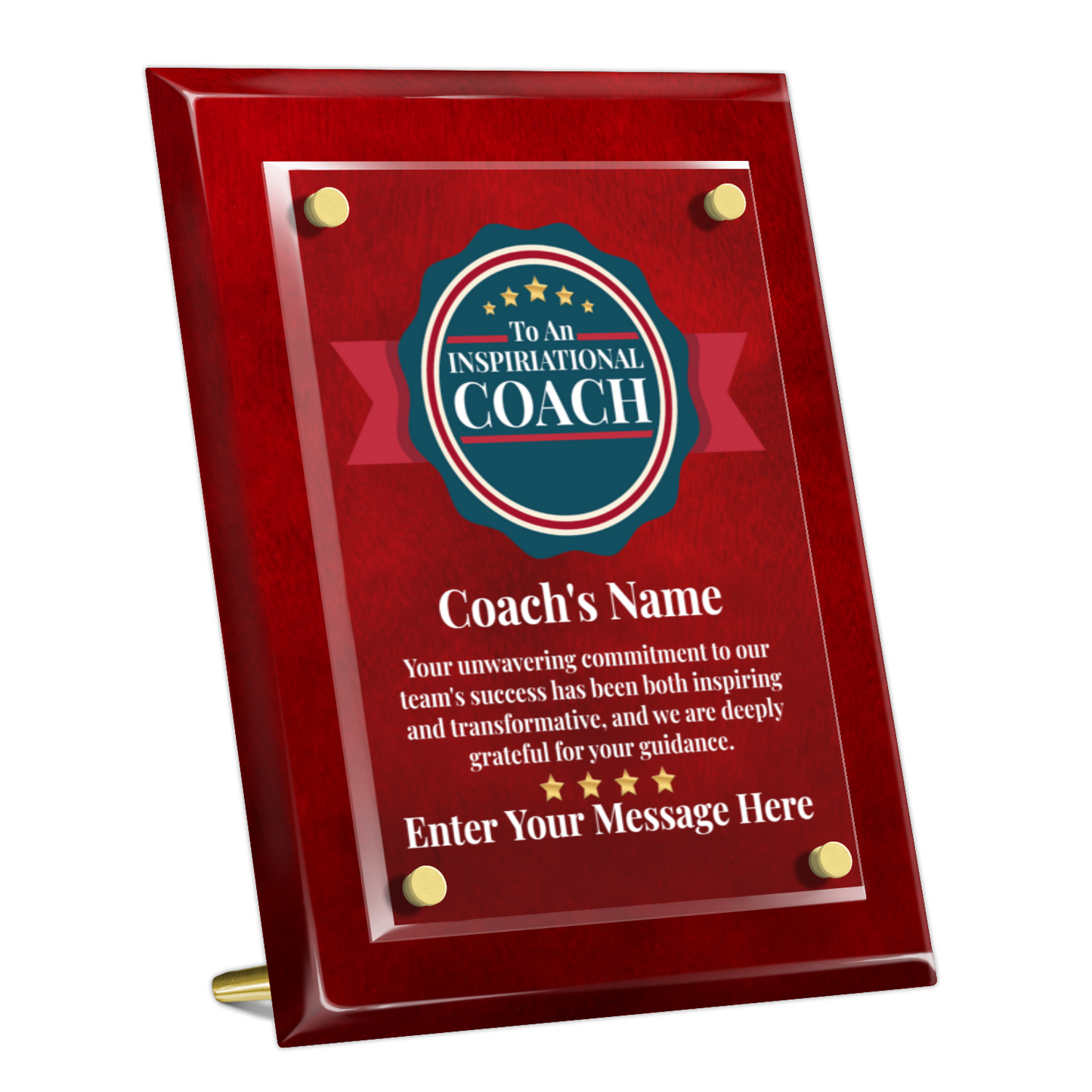An Inspirational Coach  8" x 10" High Gloss Piano Finish Photo Plaque