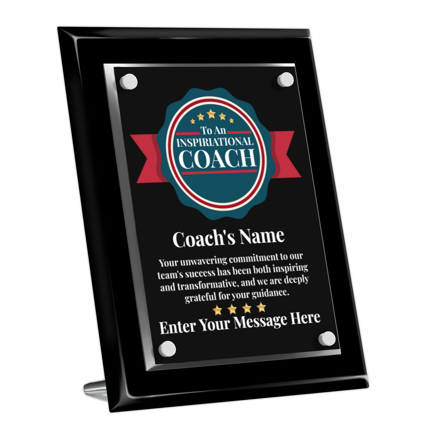 An Inspirational Coach  8" x 10" High Gloss Piano Finish Photo Plaque