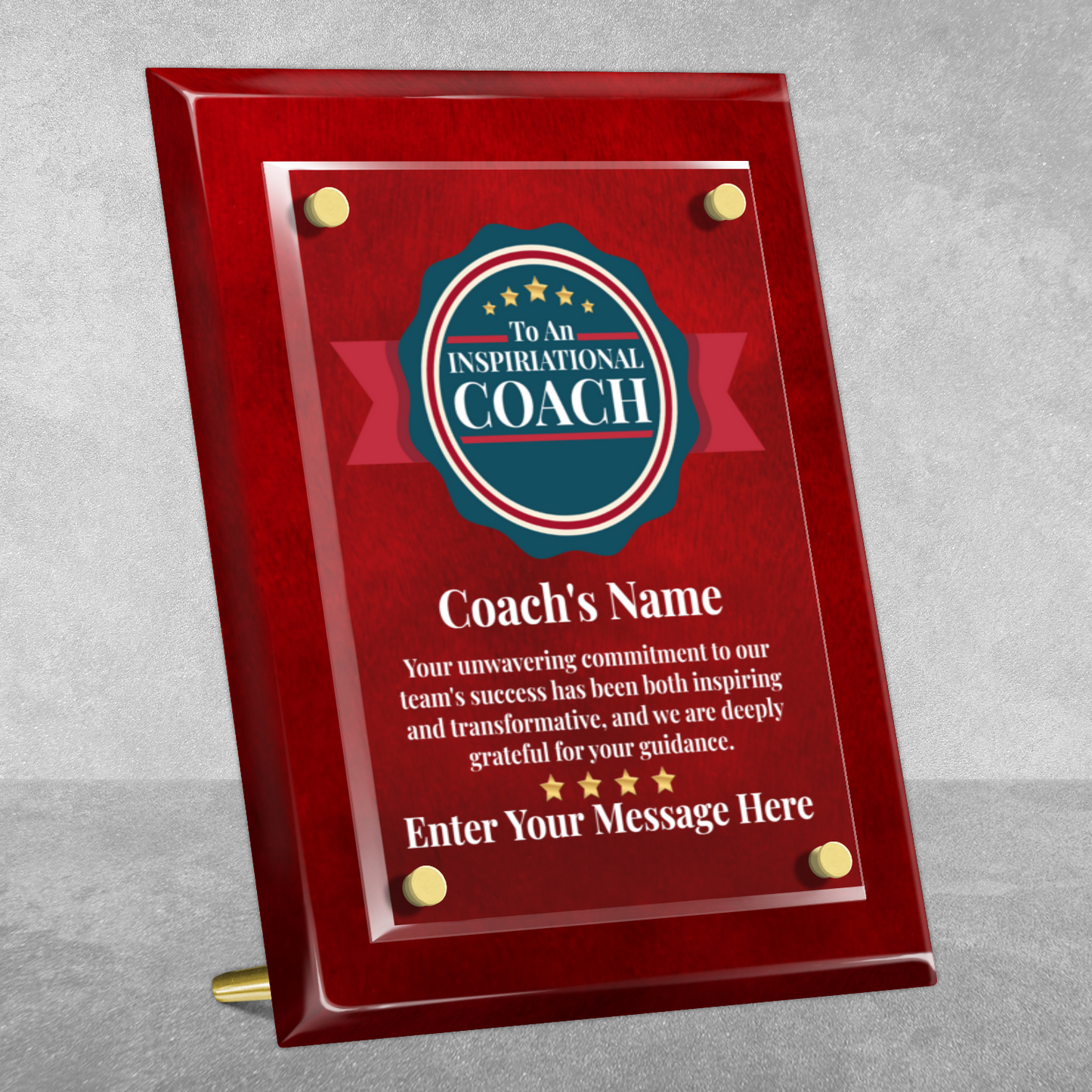 An Inspirational Coach  8" x 10" High Gloss Piano Finish Photo Plaque
