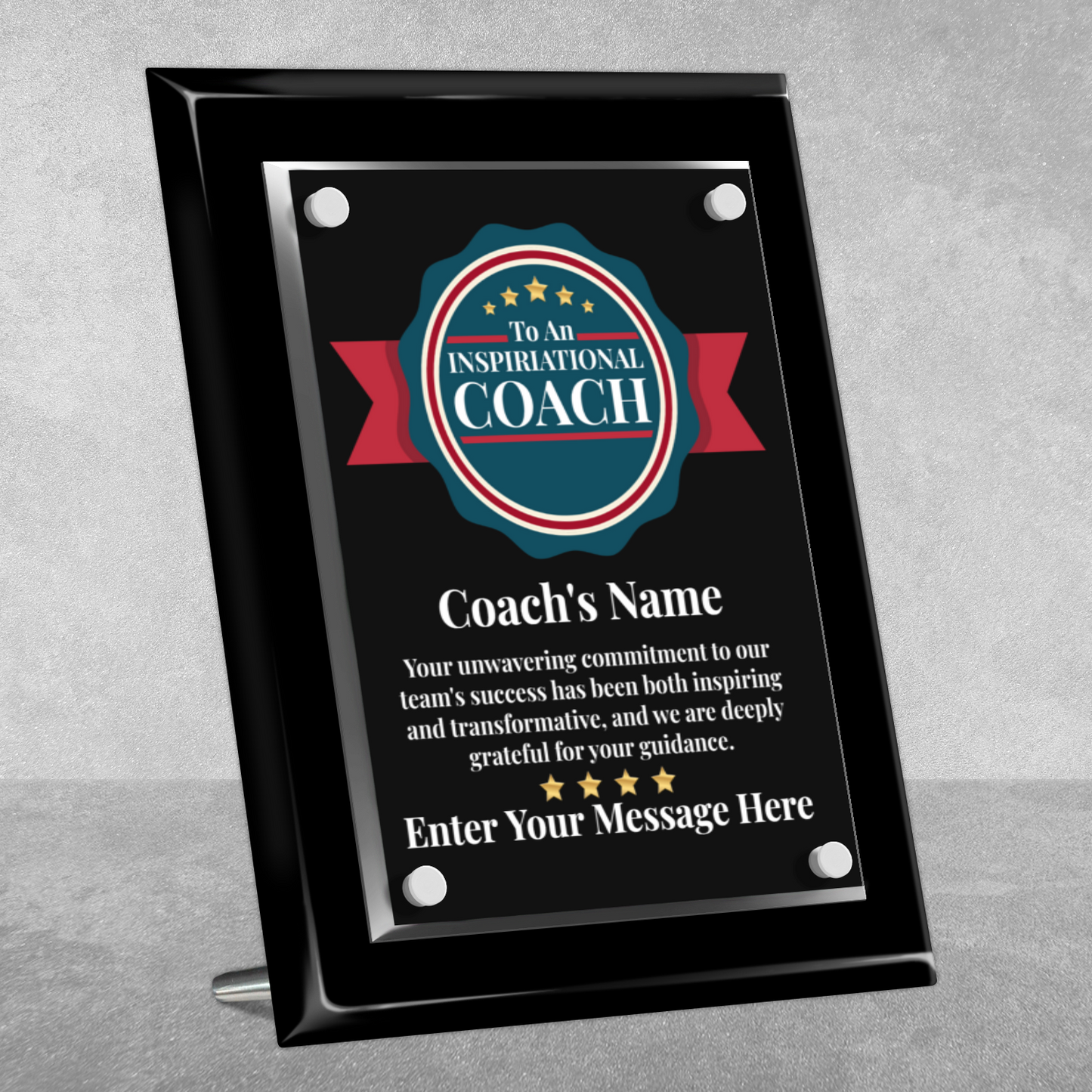 An Inspirational Coach  8" x 10" High Gloss Piano Finish Photo Plaque