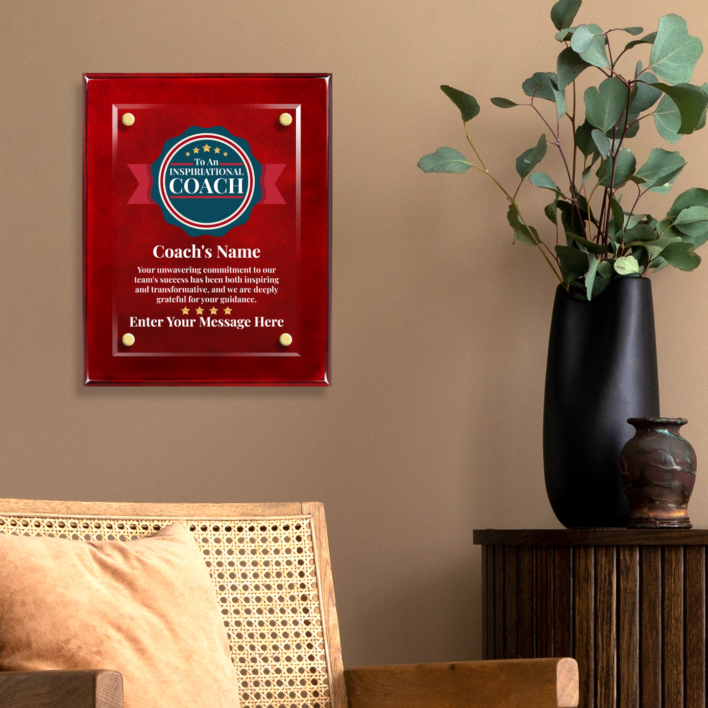 An Inspirational Coach  8" x 10" High Gloss Piano Finish Photo Plaque