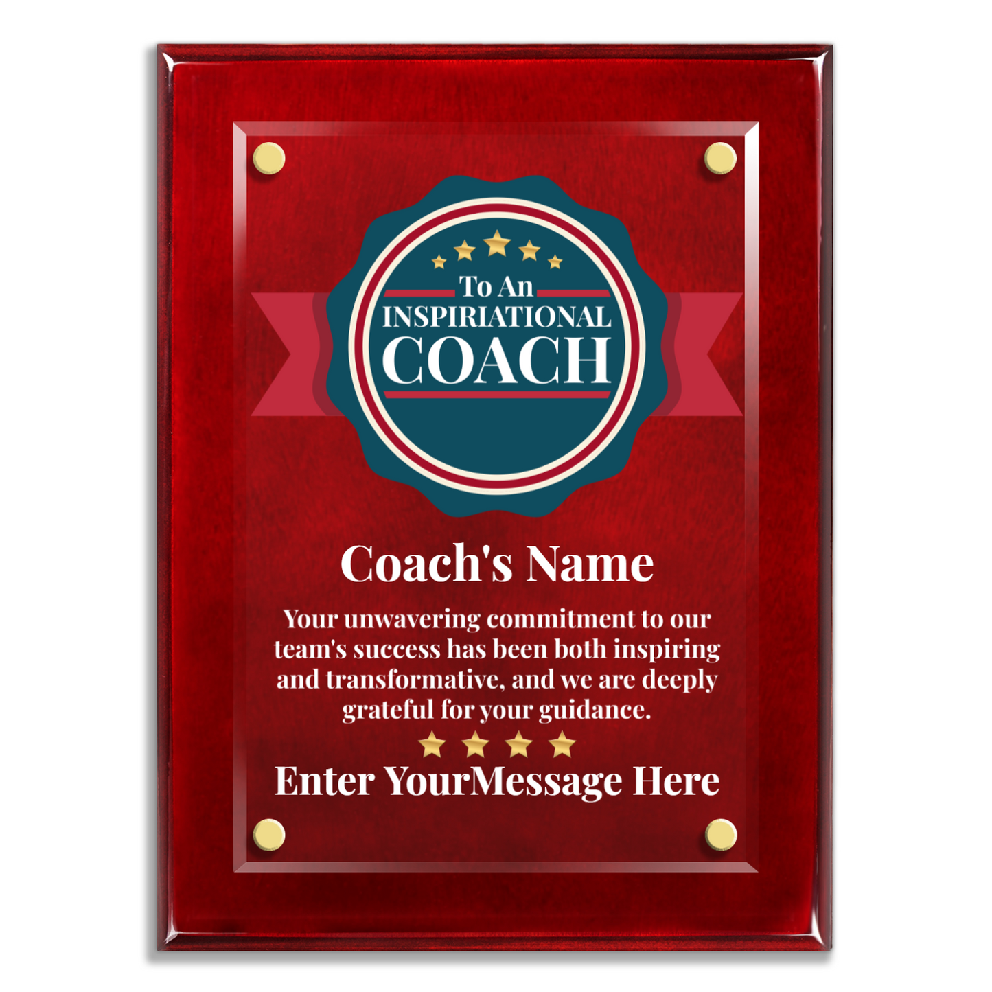 An Inspirational Coach 9" x 12" High Gloss Piano Finish Photo Plaque