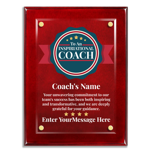 An Inspirational Coach 9" x 12" High Gloss Piano Finish Photo Plaque
