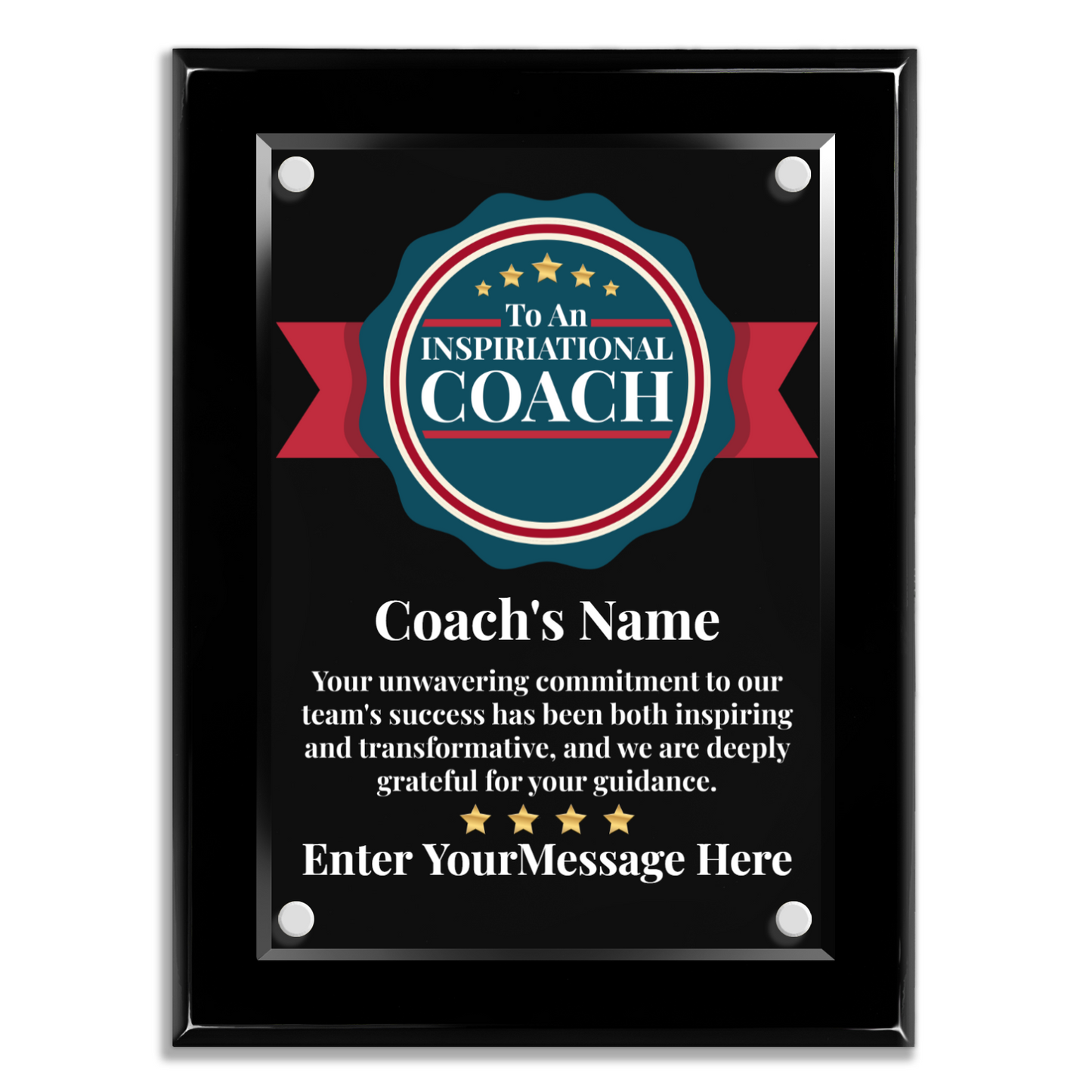 An Inspirational Coach 9" x 12" High Gloss Piano Finish Photo Plaque