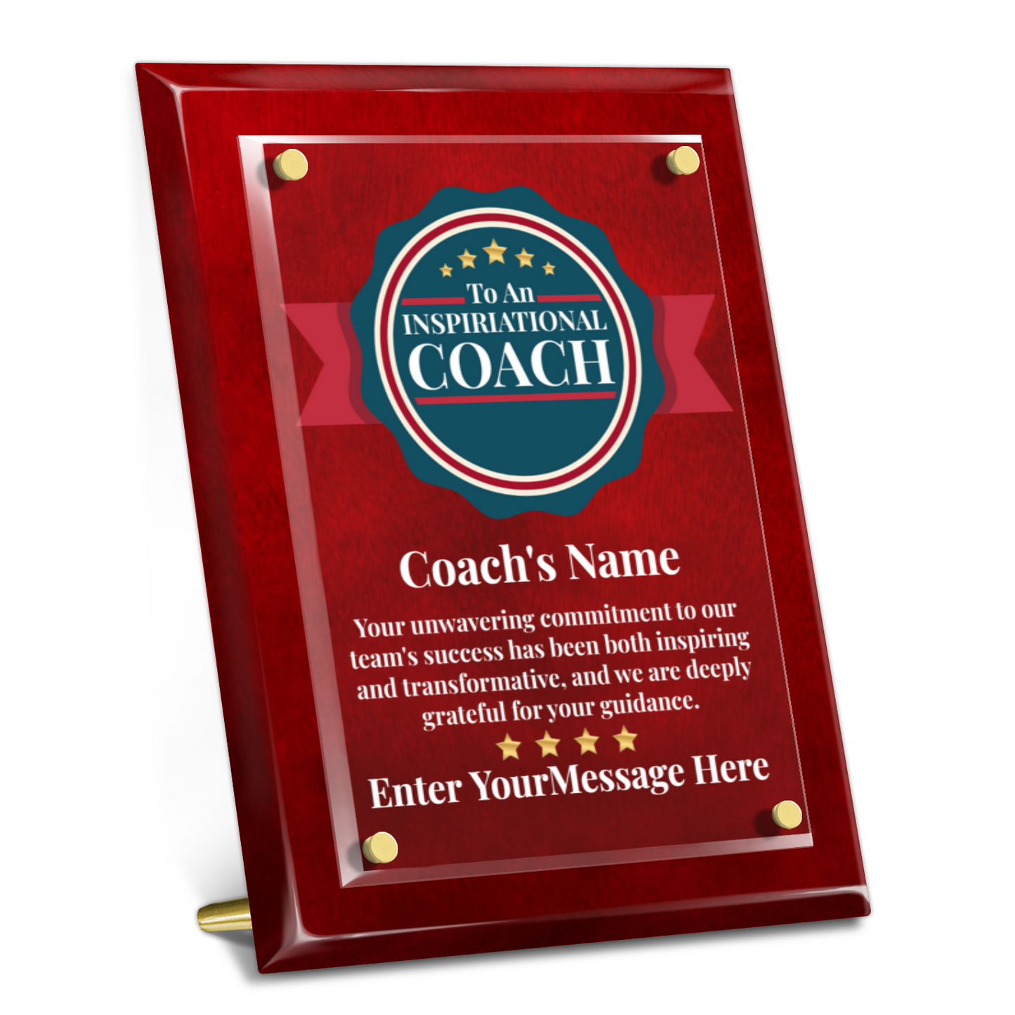 An Inspirational Coach 9" x 12" High Gloss Piano Finish Photo Plaque