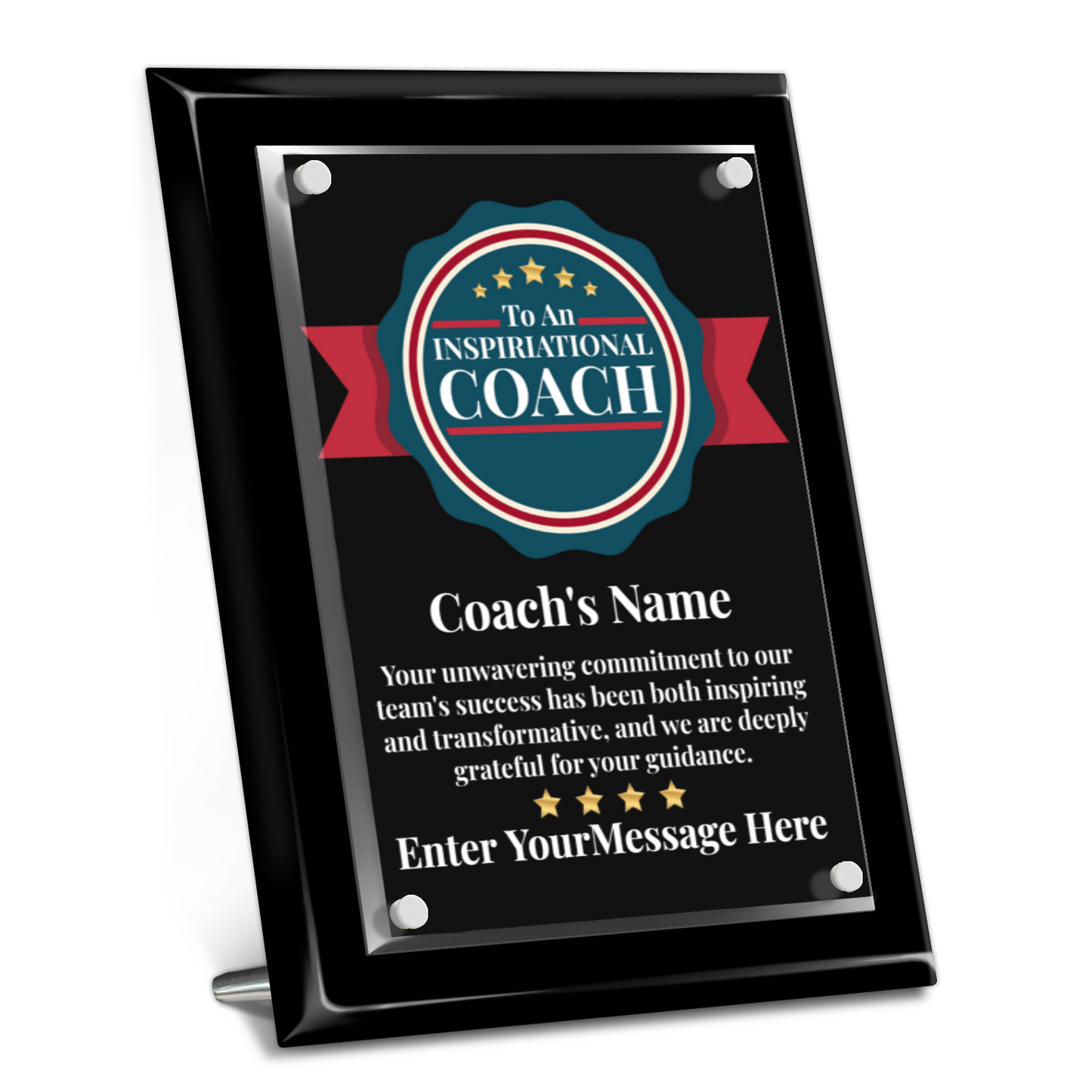 An Inspirational Coach 9" x 12" High Gloss Piano Finish Photo Plaque