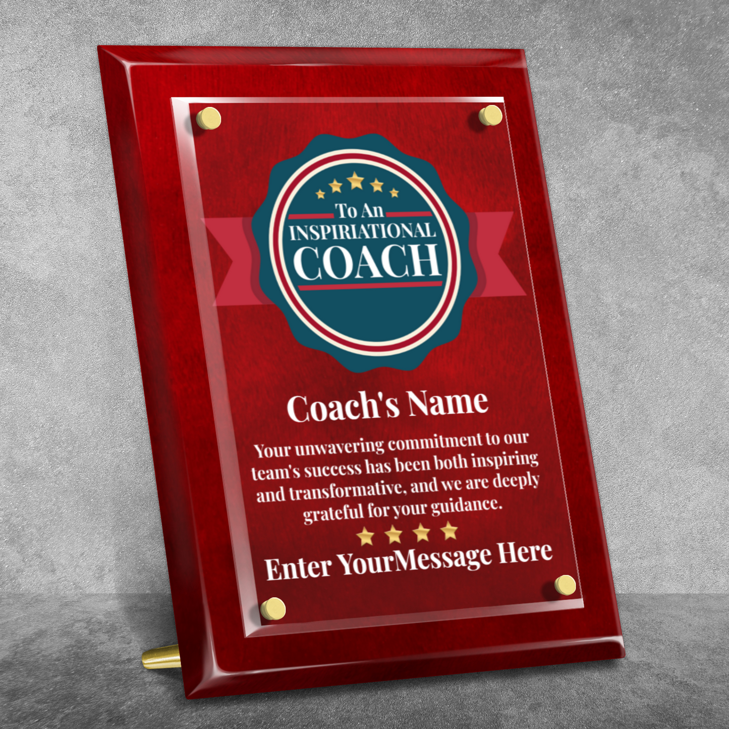 An Inspirational Coach 9" x 12" High Gloss Piano Finish Photo Plaque
