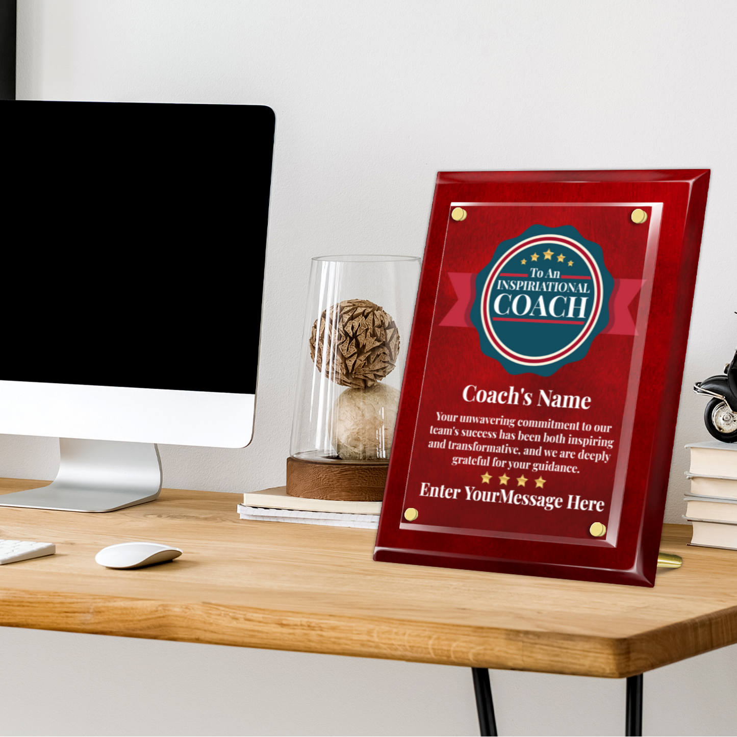 An Inspirational Coach 9" x 12" High Gloss Piano Finish Photo Plaque