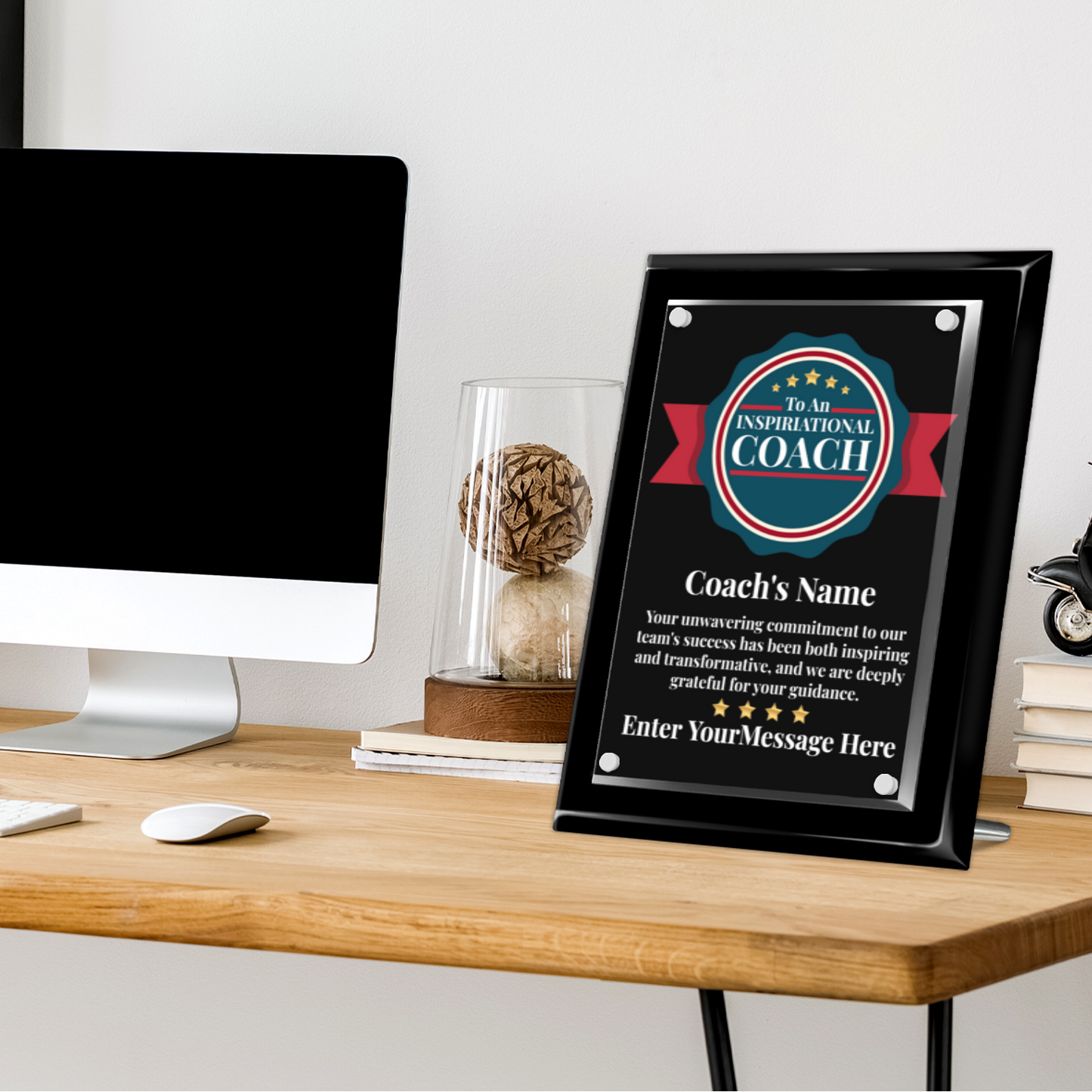 An Inspirational Coach 9" x 12" High Gloss Piano Finish Photo Plaque