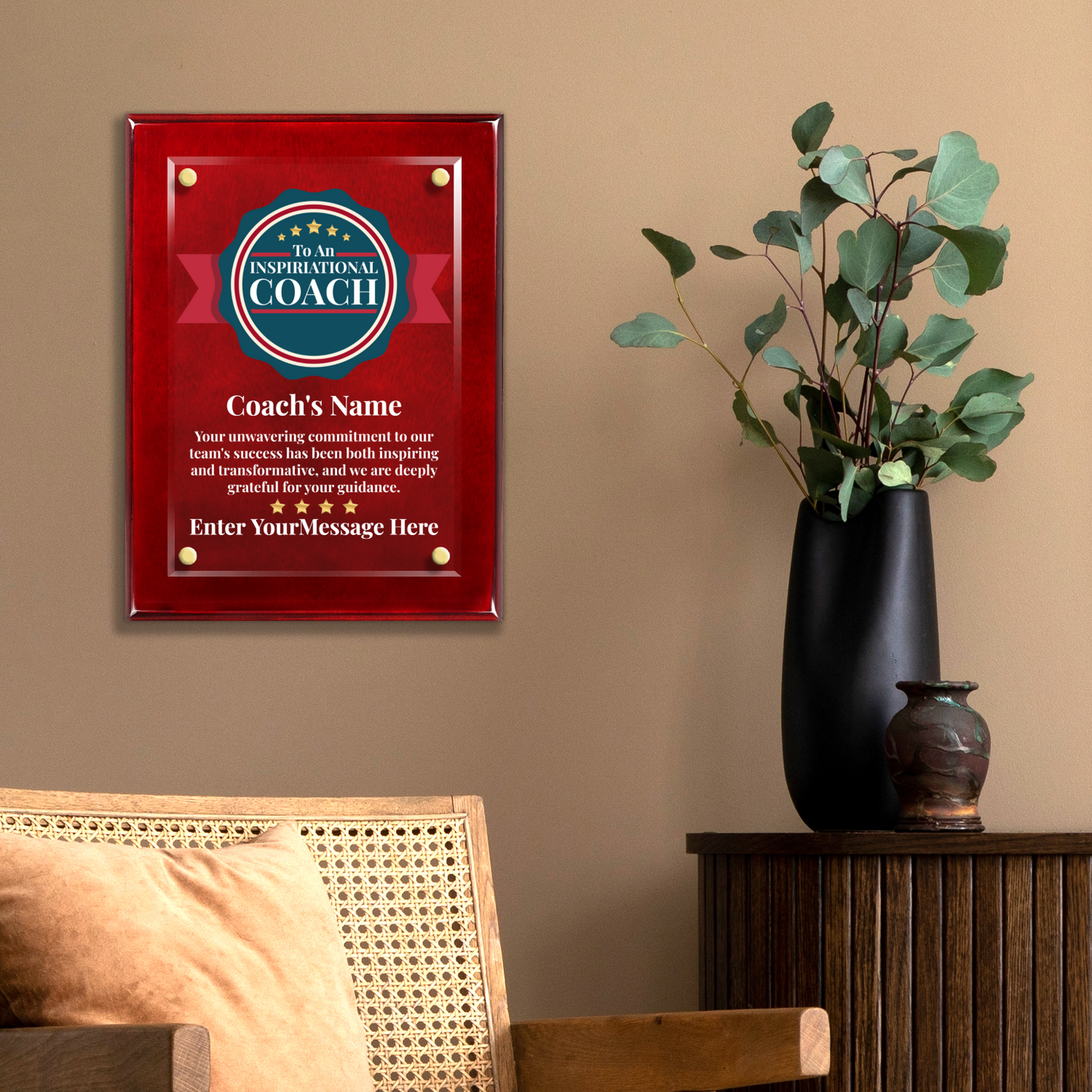 An Inspirational Coach 9" x 12" High Gloss Piano Finish Photo Plaque