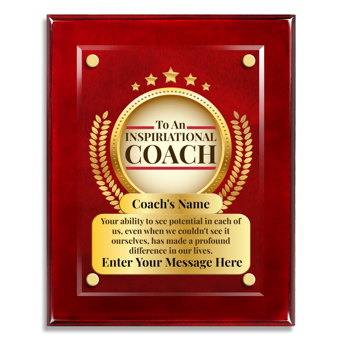 An Inspirational Coach  8" x 10" High Gloss Piano Finish Photo Plaque 2