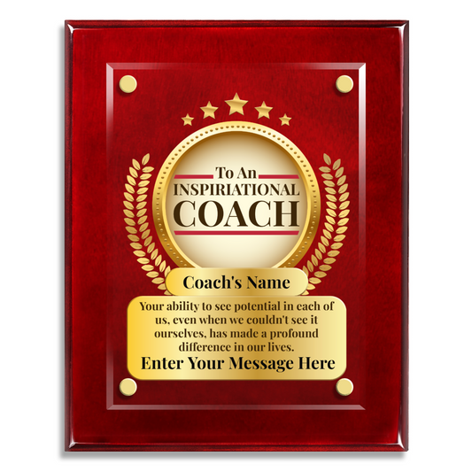 An Inspirational Coach  8" x 10" High Gloss Piano Finish Photo Plaque 2