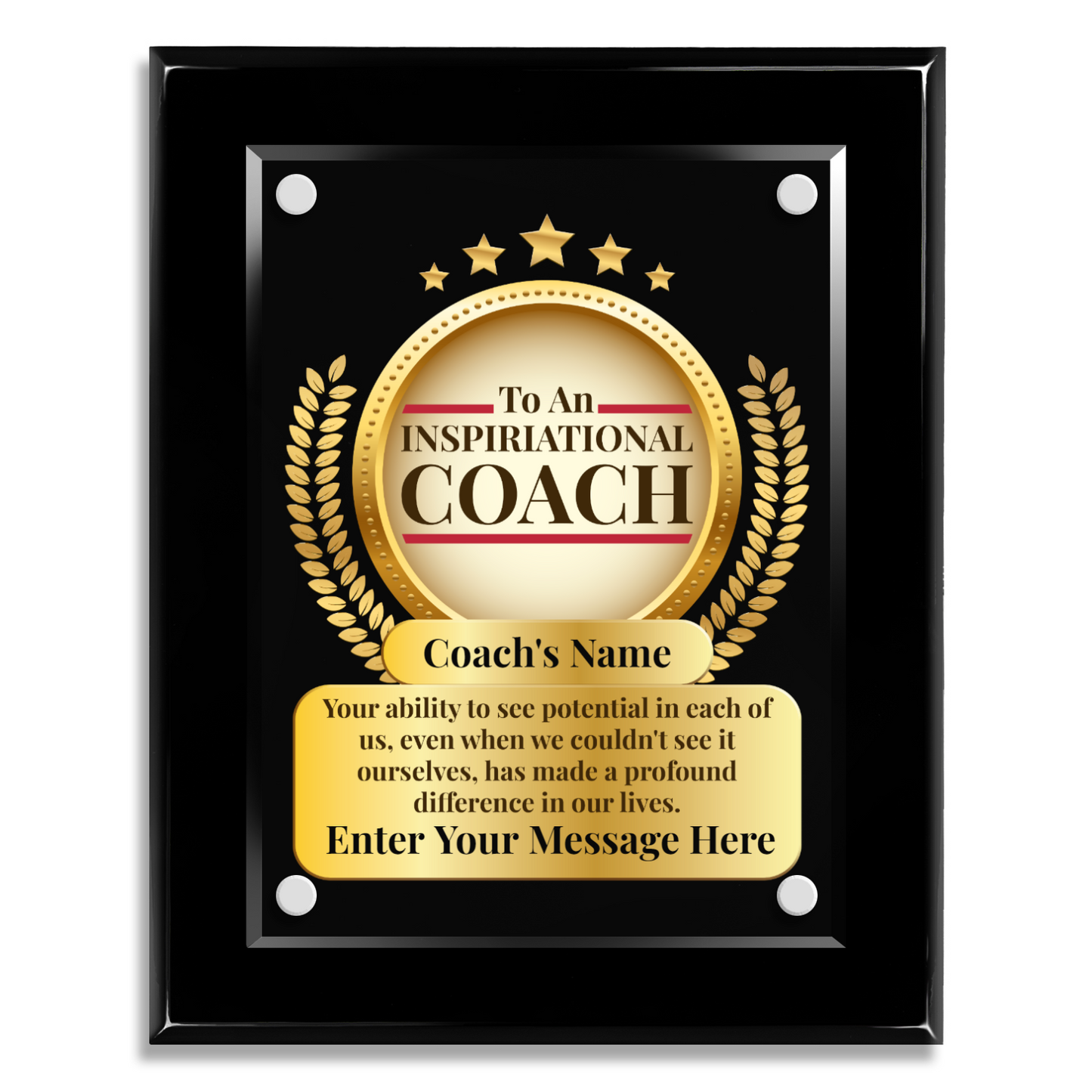 An Inspirational Coach  8" x 10" High Gloss Piano Finish Photo Plaque 2