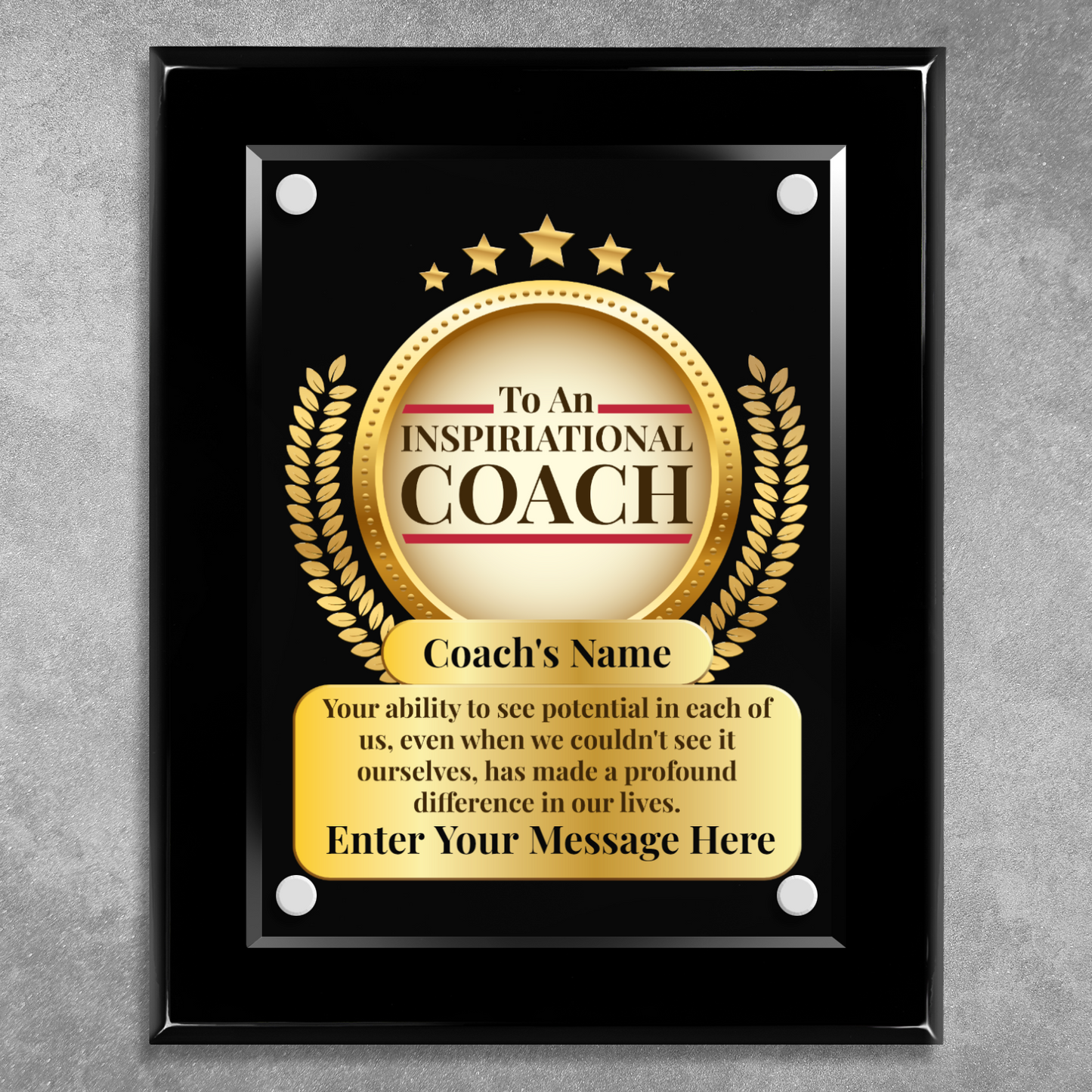 An Inspirational Coach  8" x 10" High Gloss Piano Finish Photo Plaque 2