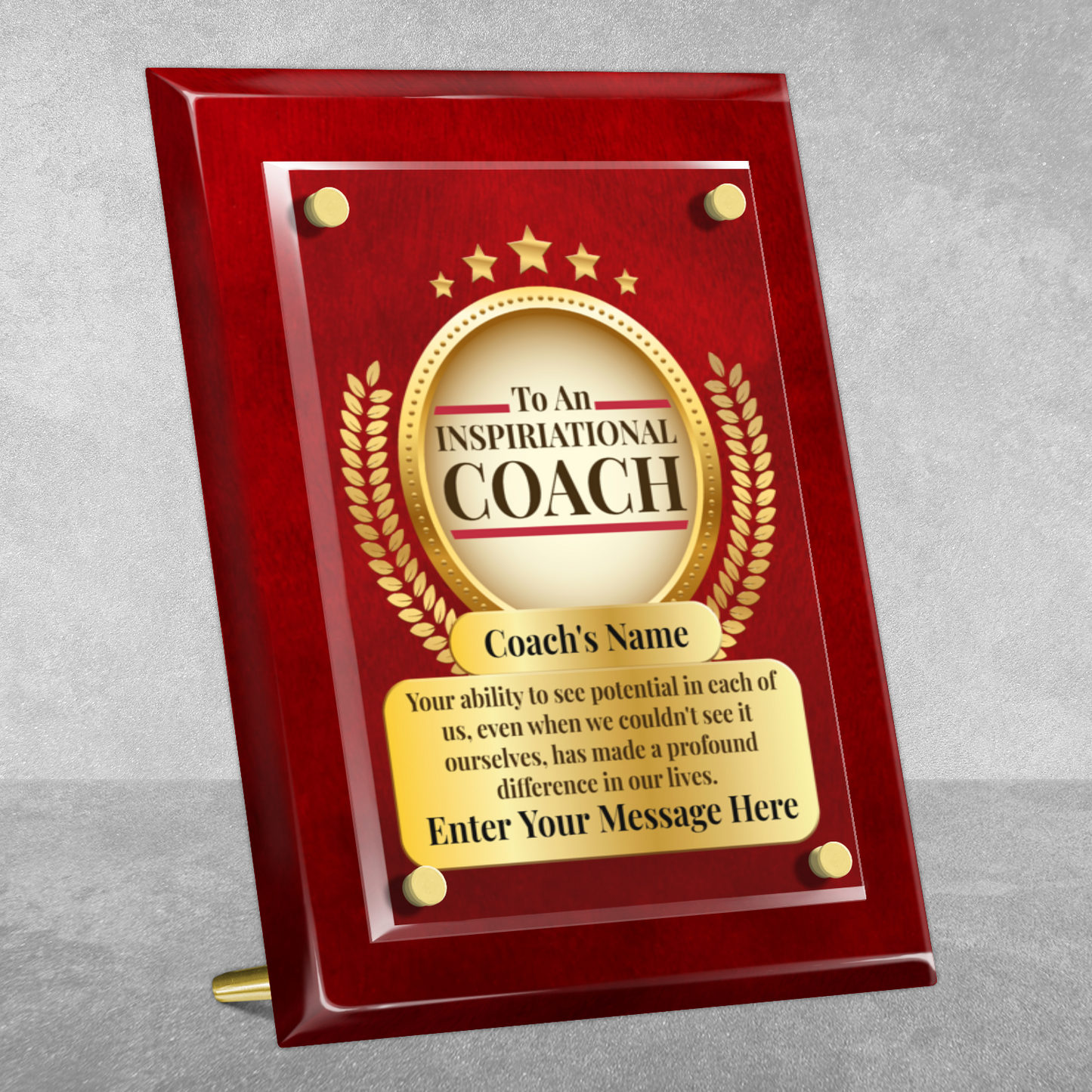 An Inspirational Coach  8" x 10" High Gloss Piano Finish Photo Plaque 2