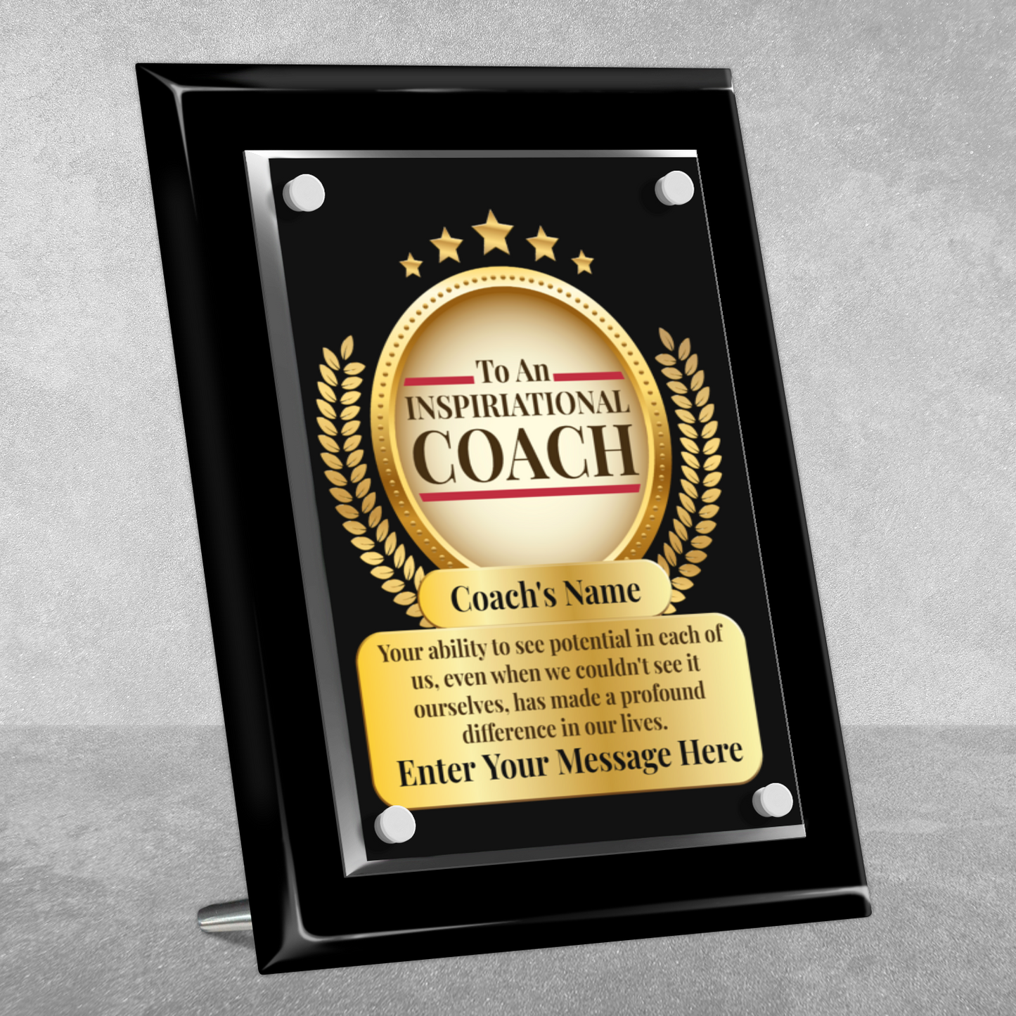 An Inspirational Coach  8" x 10" High Gloss Piano Finish Photo Plaque 2