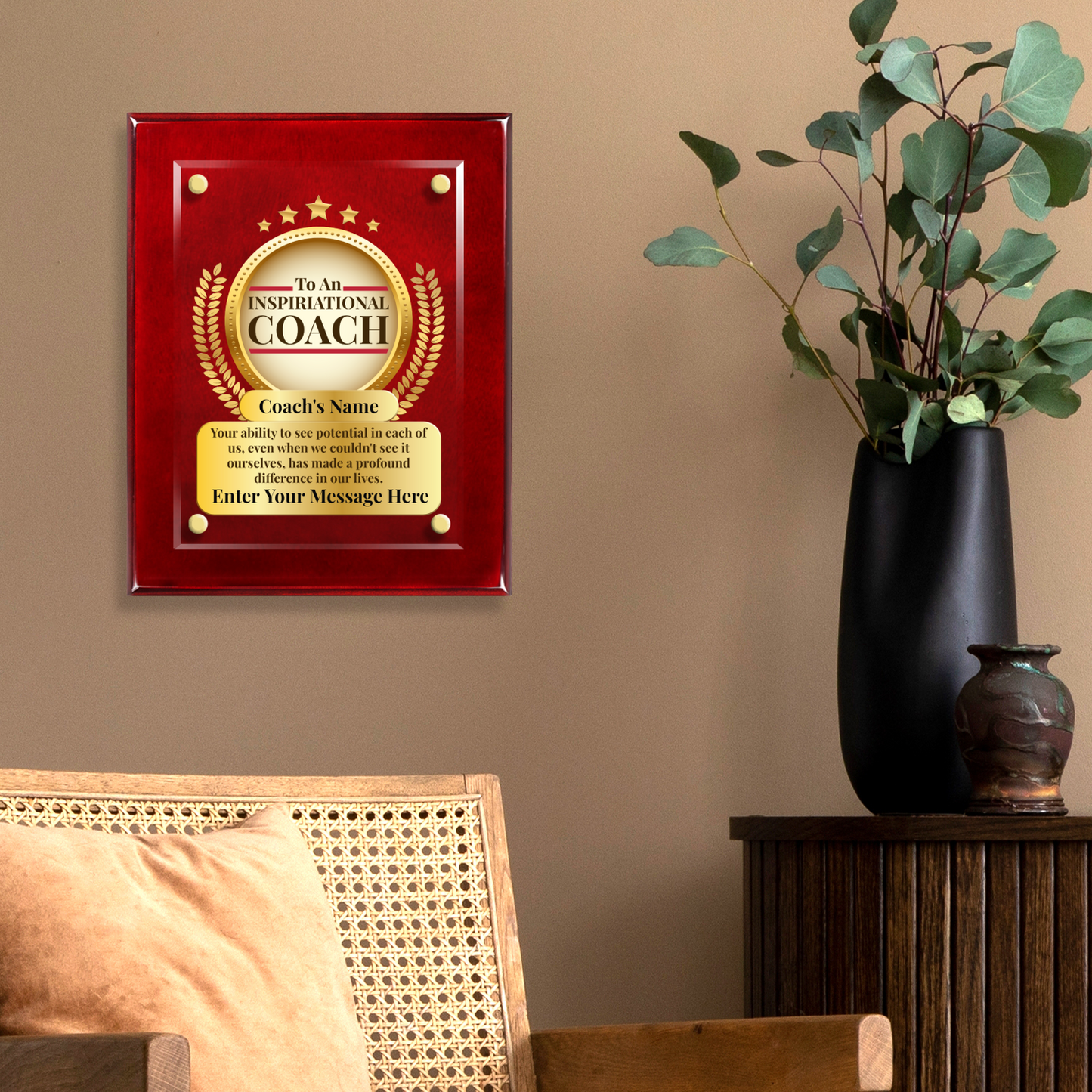 An Inspirational Coach  8" x 10" High Gloss Piano Finish Photo Plaque 2