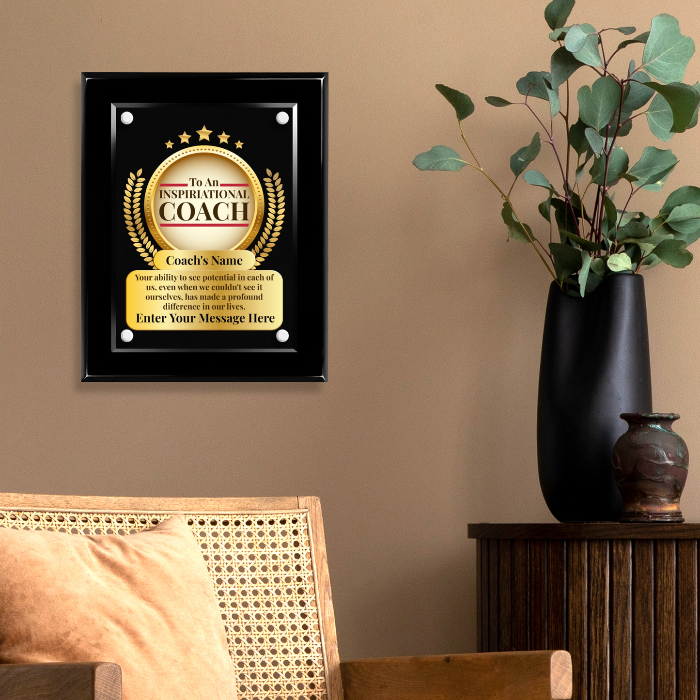 An Inspirational Coach  8" x 10" High Gloss Piano Finish Photo Plaque 2