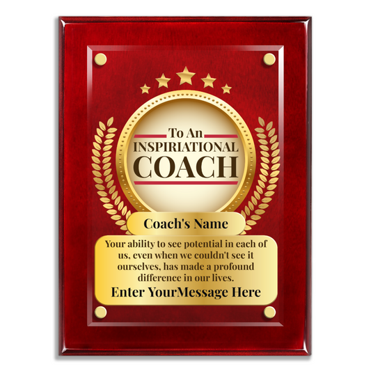 An Inspirational Coach 9" x 12" High Gloss Piano Finish Photo Plaque
