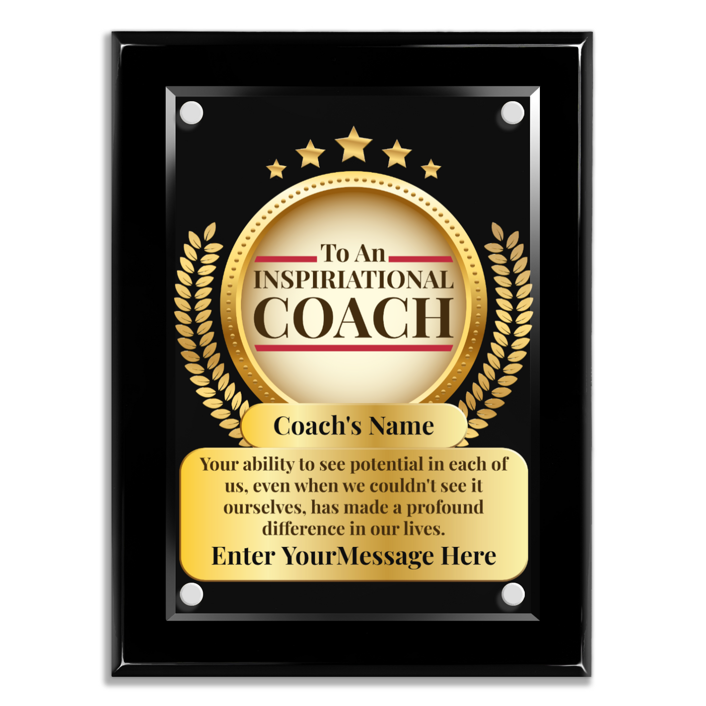 An Inspirational Coach 9" x 12" High Gloss Piano Finish Photo Plaque