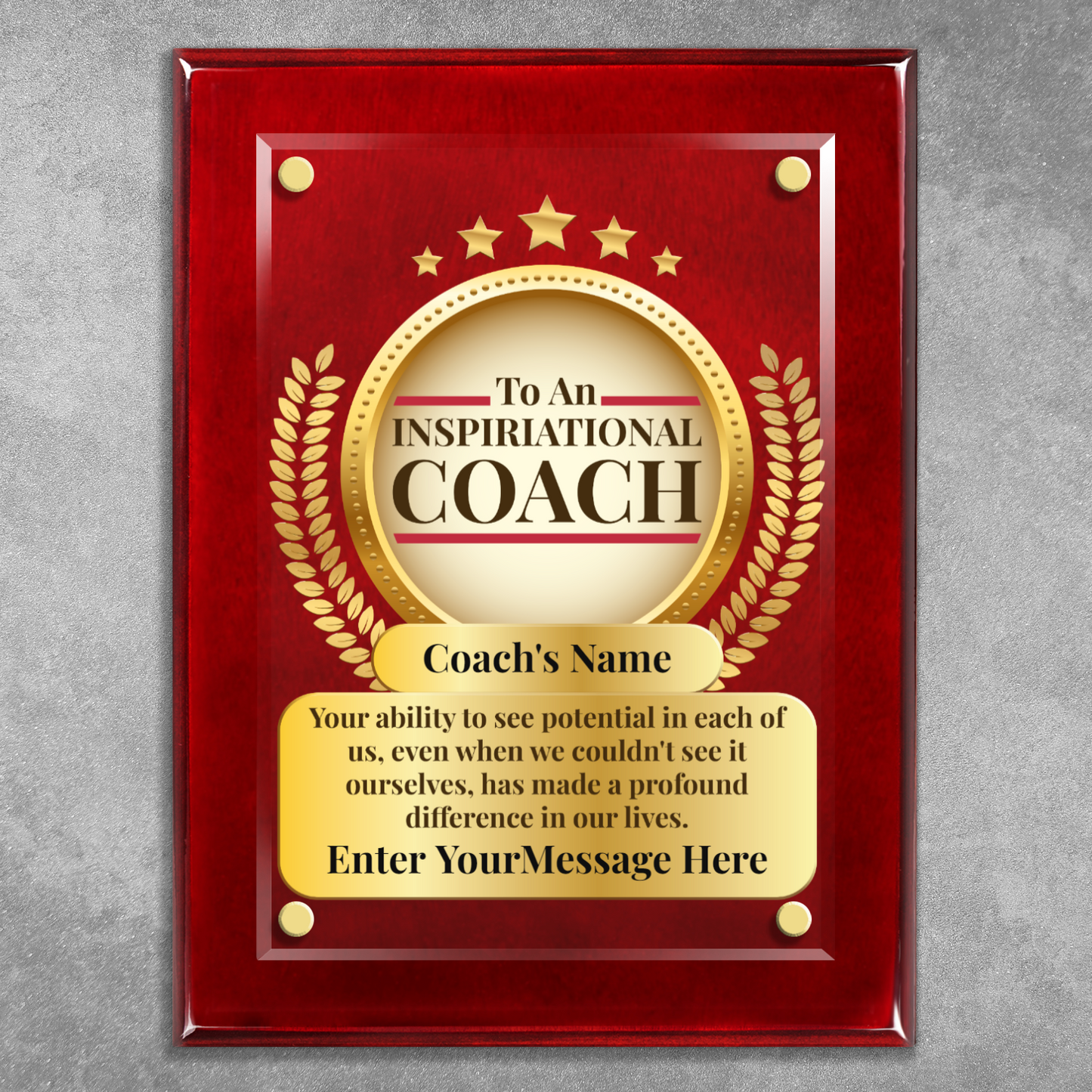 An Inspirational Coach 9" x 12" High Gloss Piano Finish Photo Plaque
