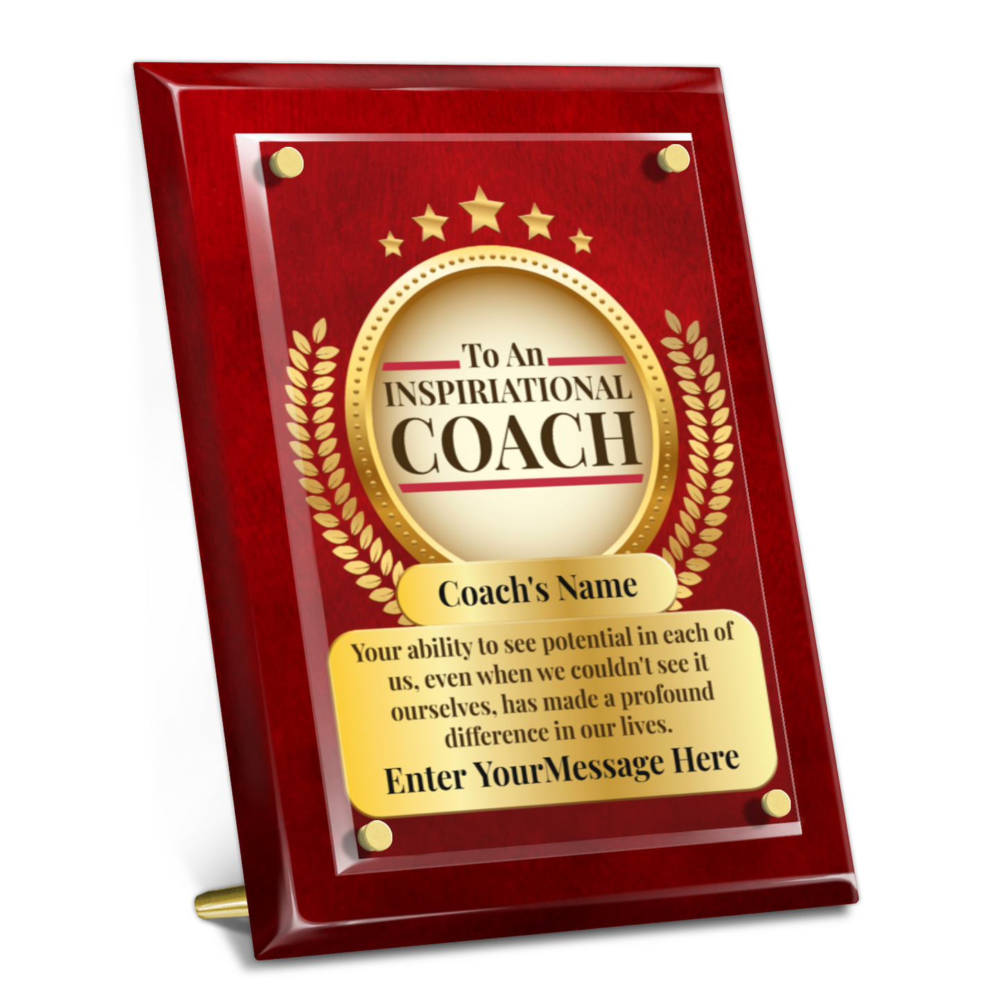 An Inspirational Coach 9" x 12" High Gloss Piano Finish Photo Plaque