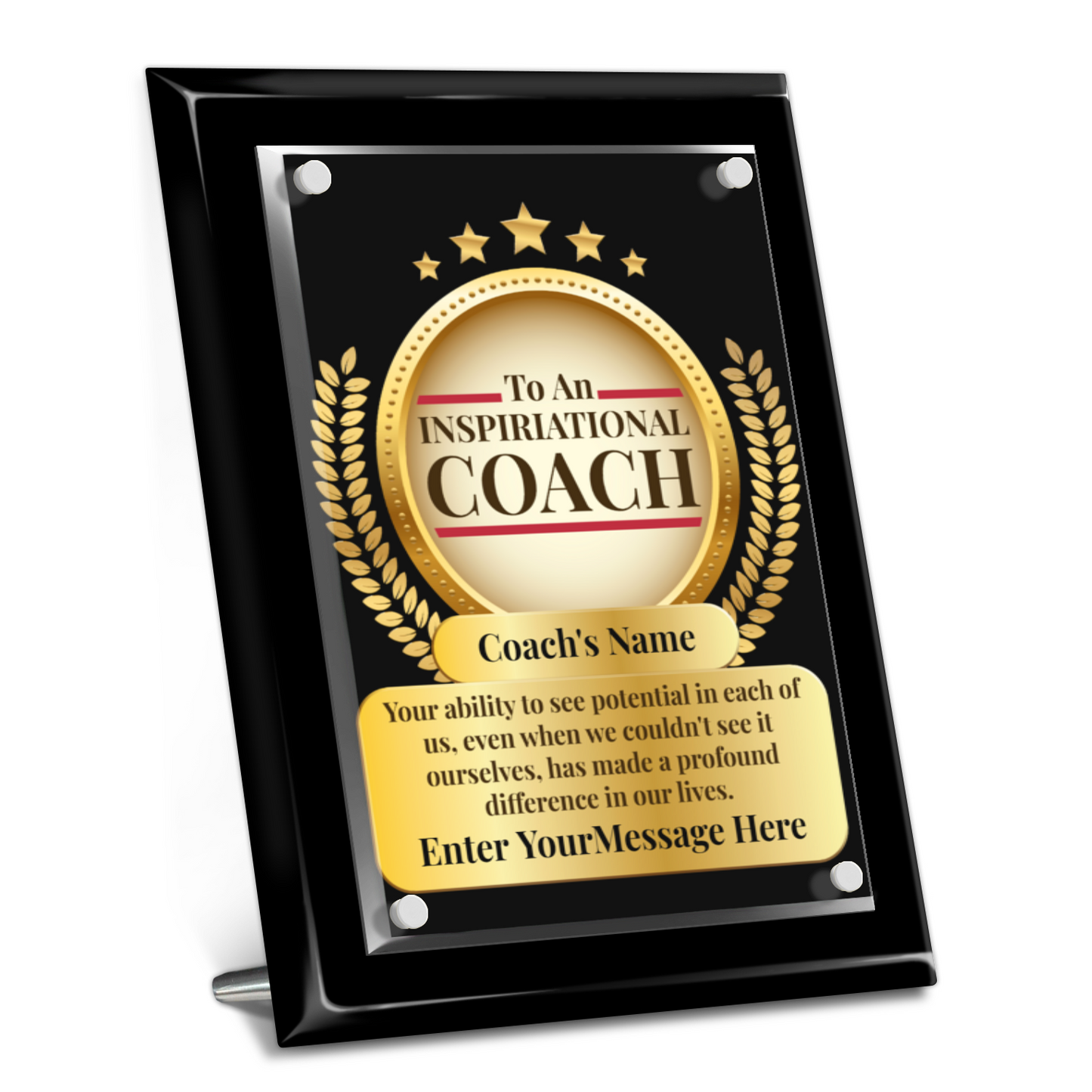 An Inspirational Coach 9" x 12" High Gloss Piano Finish Photo Plaque