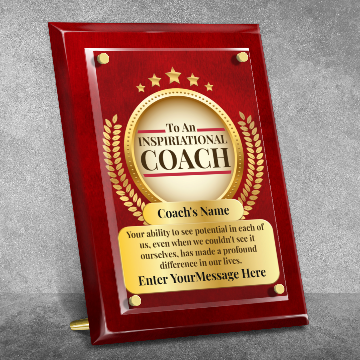 An Inspirational Coach 9" x 12" High Gloss Piano Finish Photo Plaque