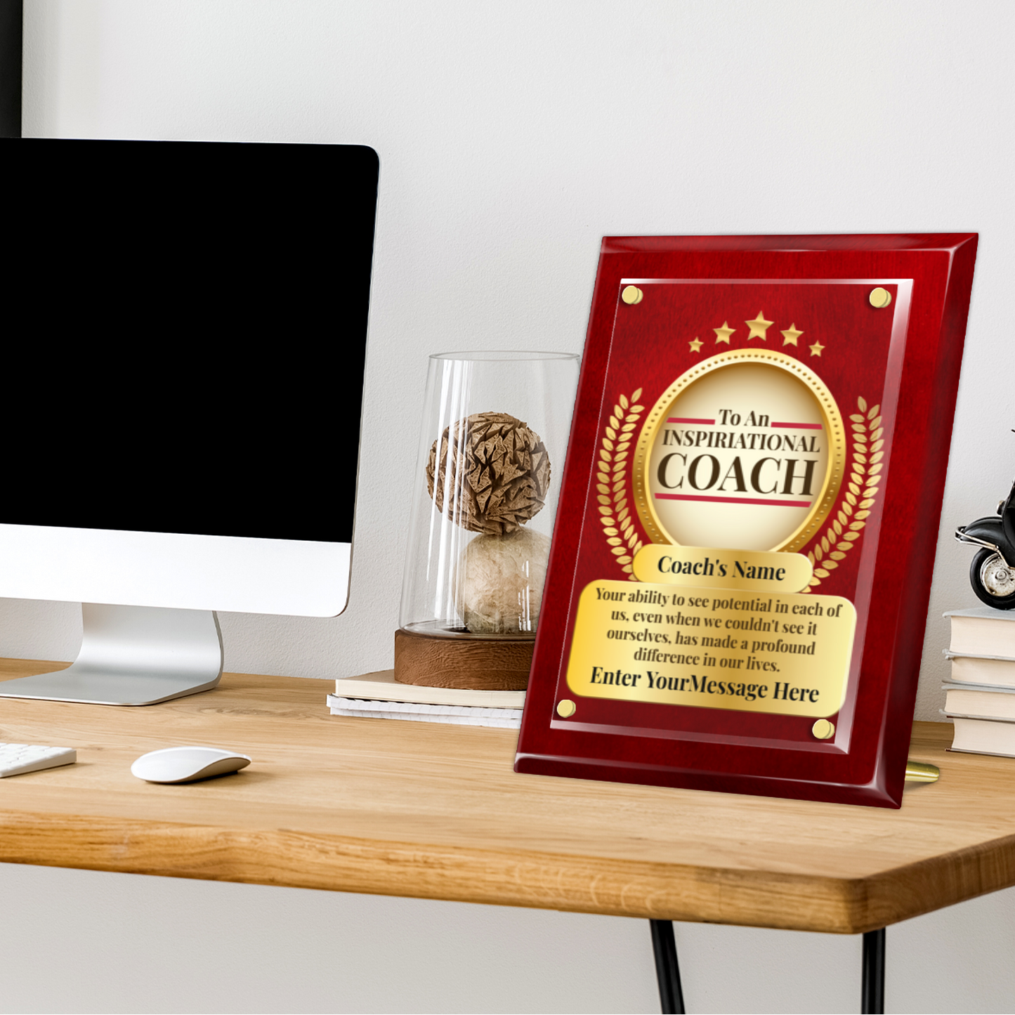 An Inspirational Coach 9" x 12" High Gloss Piano Finish Photo Plaque