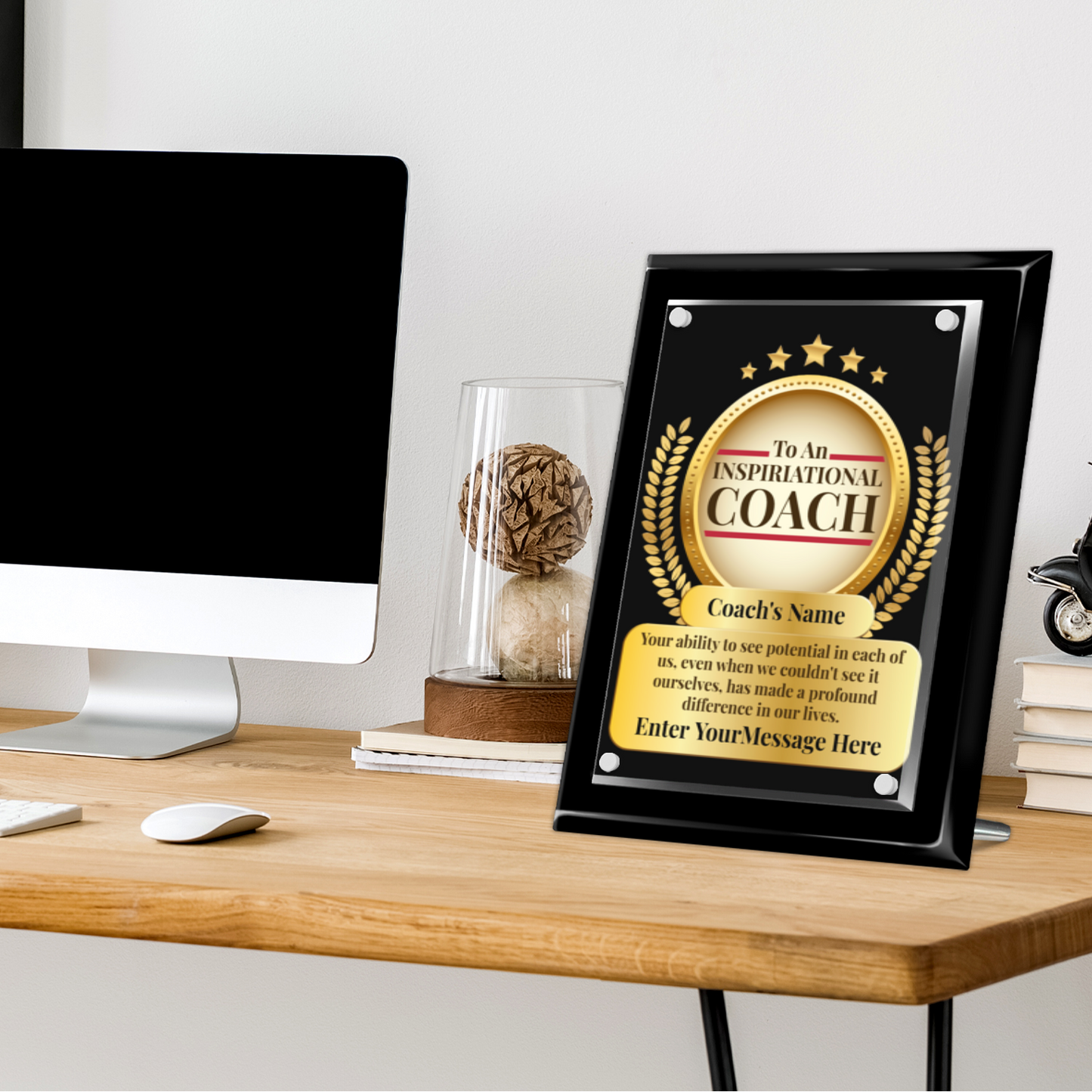 An Inspirational Coach 9" x 12" High Gloss Piano Finish Photo Plaque