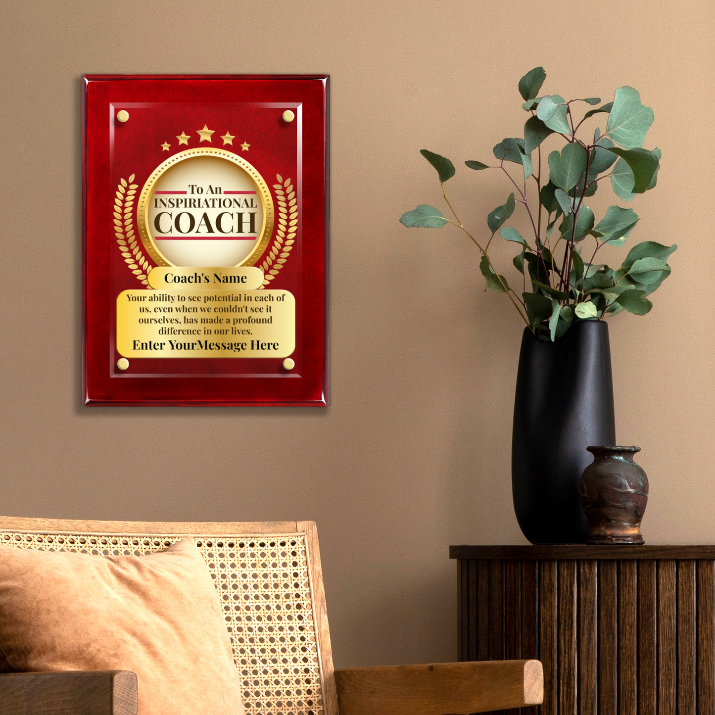 An Inspirational Coach 9" x 12" High Gloss Piano Finish Photo Plaque