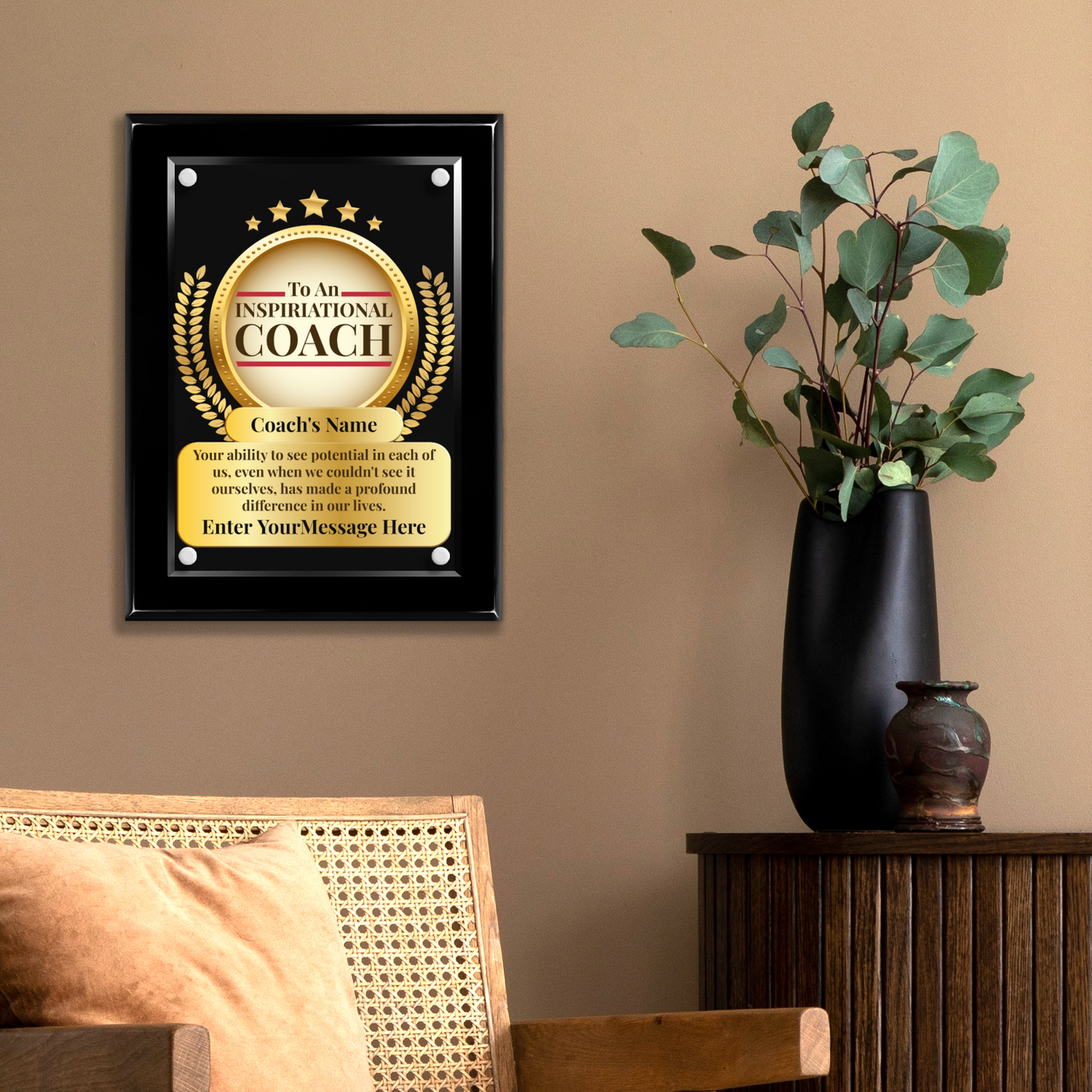 An Inspirational Coach 9" x 12" High Gloss Piano Finish Photo Plaque