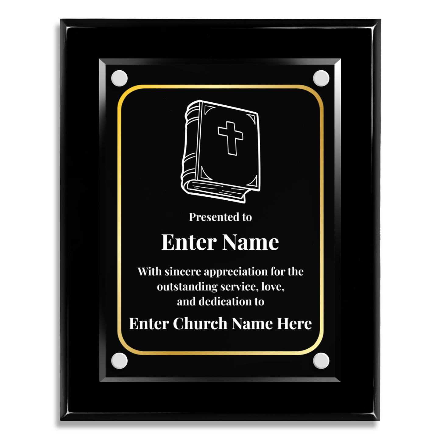 Bible  8" x 10" High Gloss Piano Finish Photo Plaque