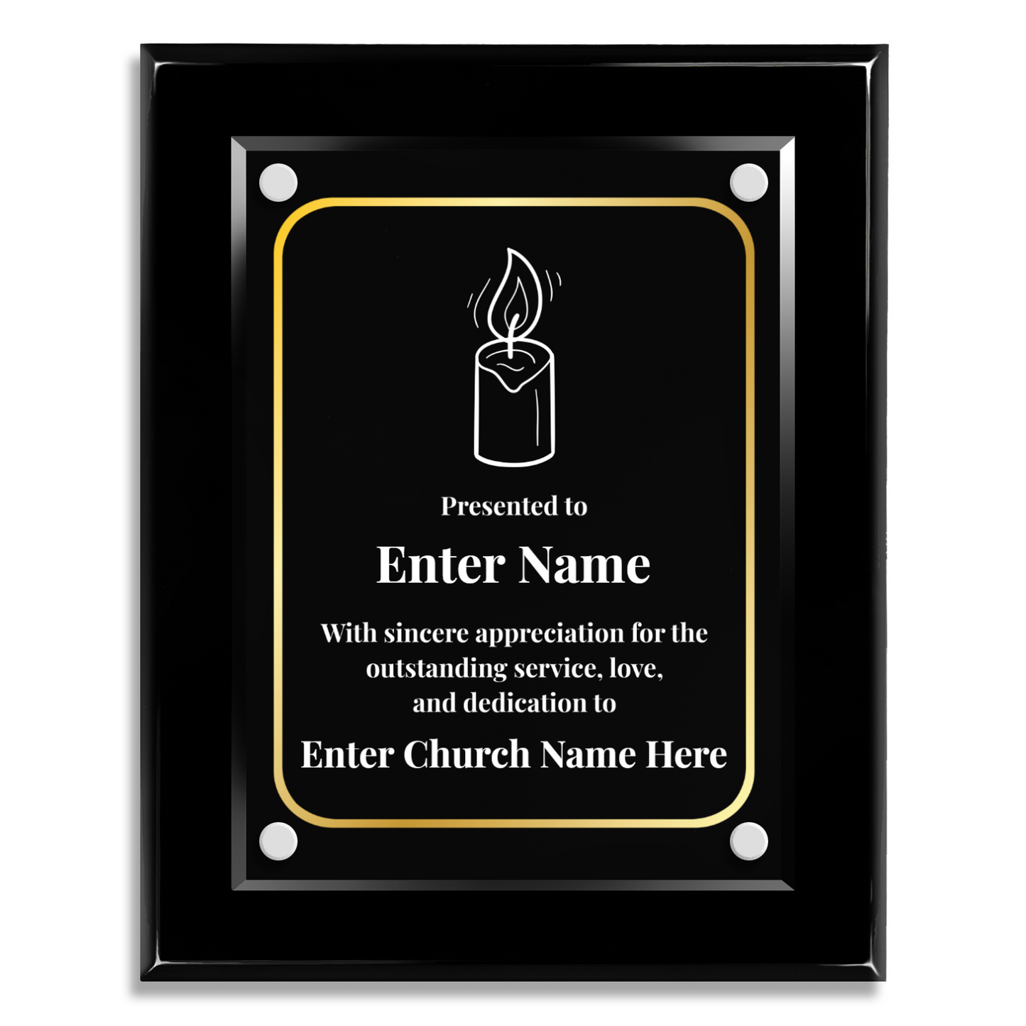 Candle  8" x 10" High Gloss Piano Finish Photo Plaque