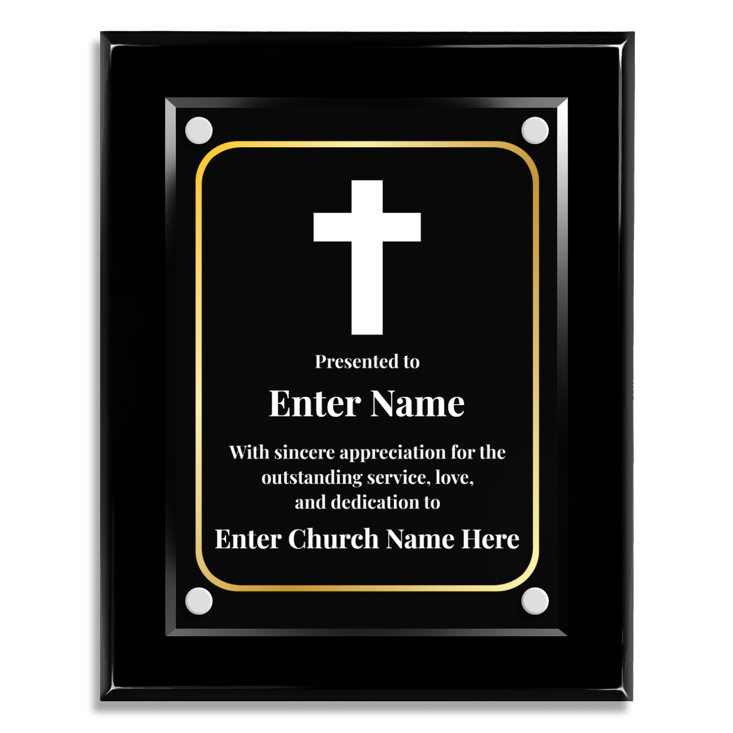 Cross  8" x 10" High Gloss Piano Finish Photo Plaque