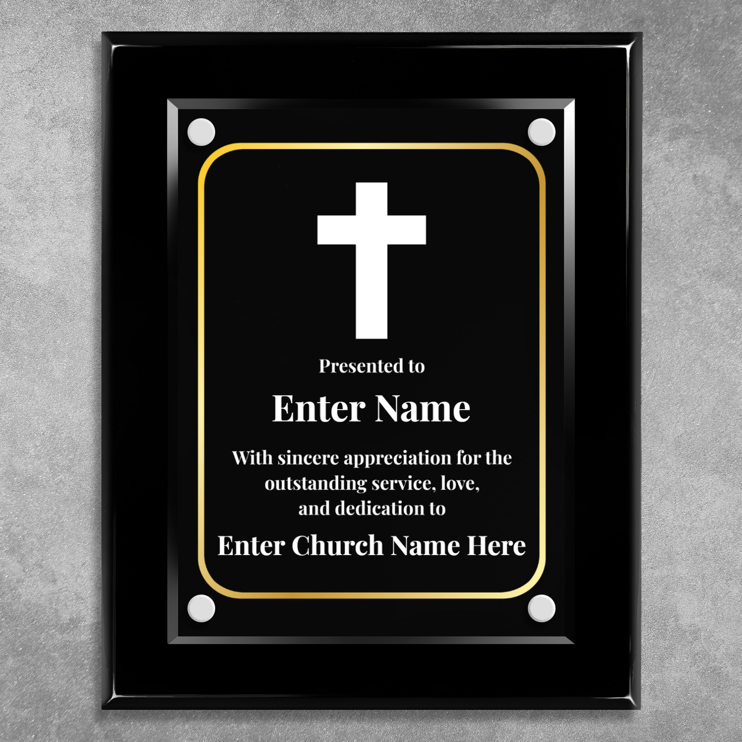 Cross  8" x 10" High Gloss Piano Finish Photo Plaque