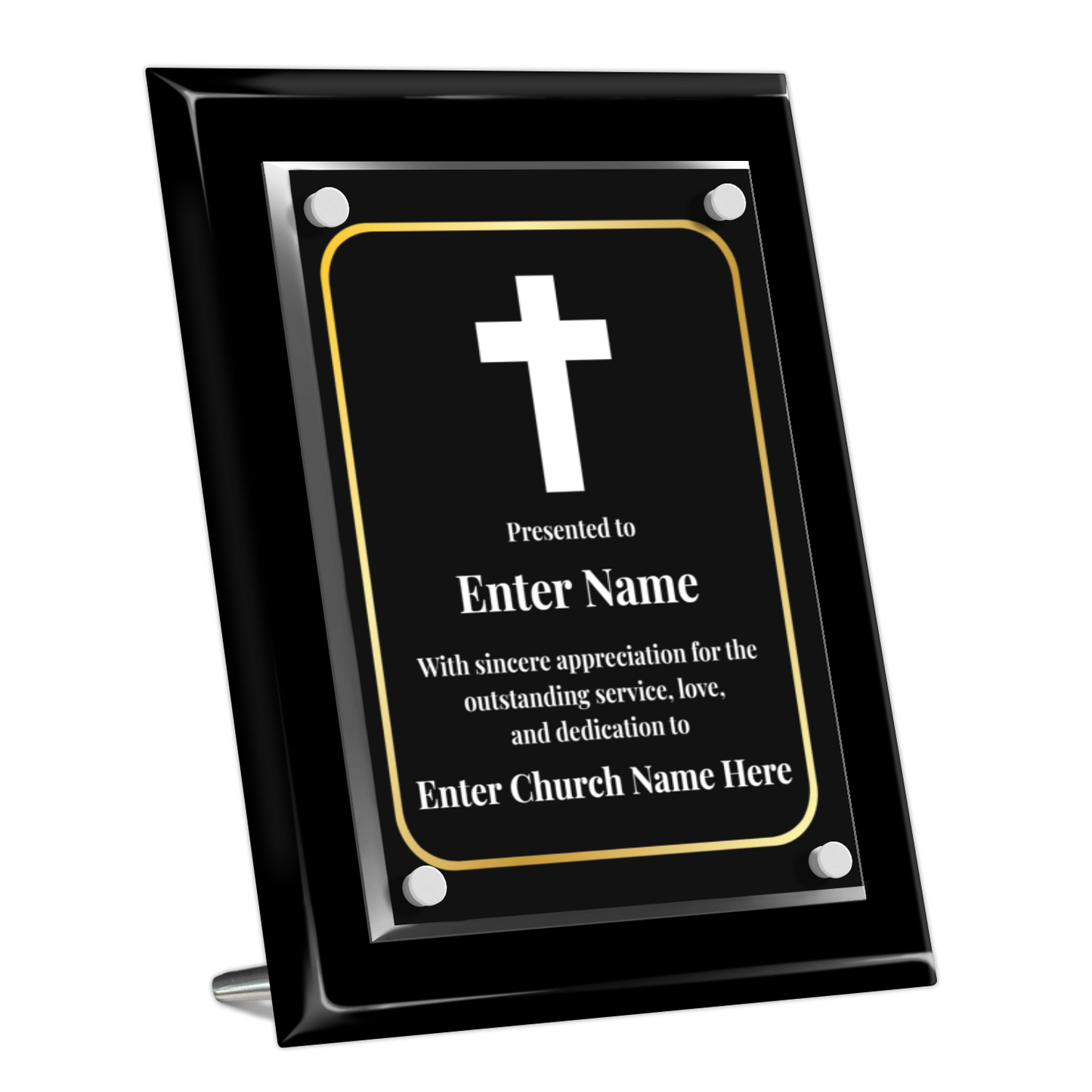 Cross  8" x 10" High Gloss Piano Finish Photo Plaque