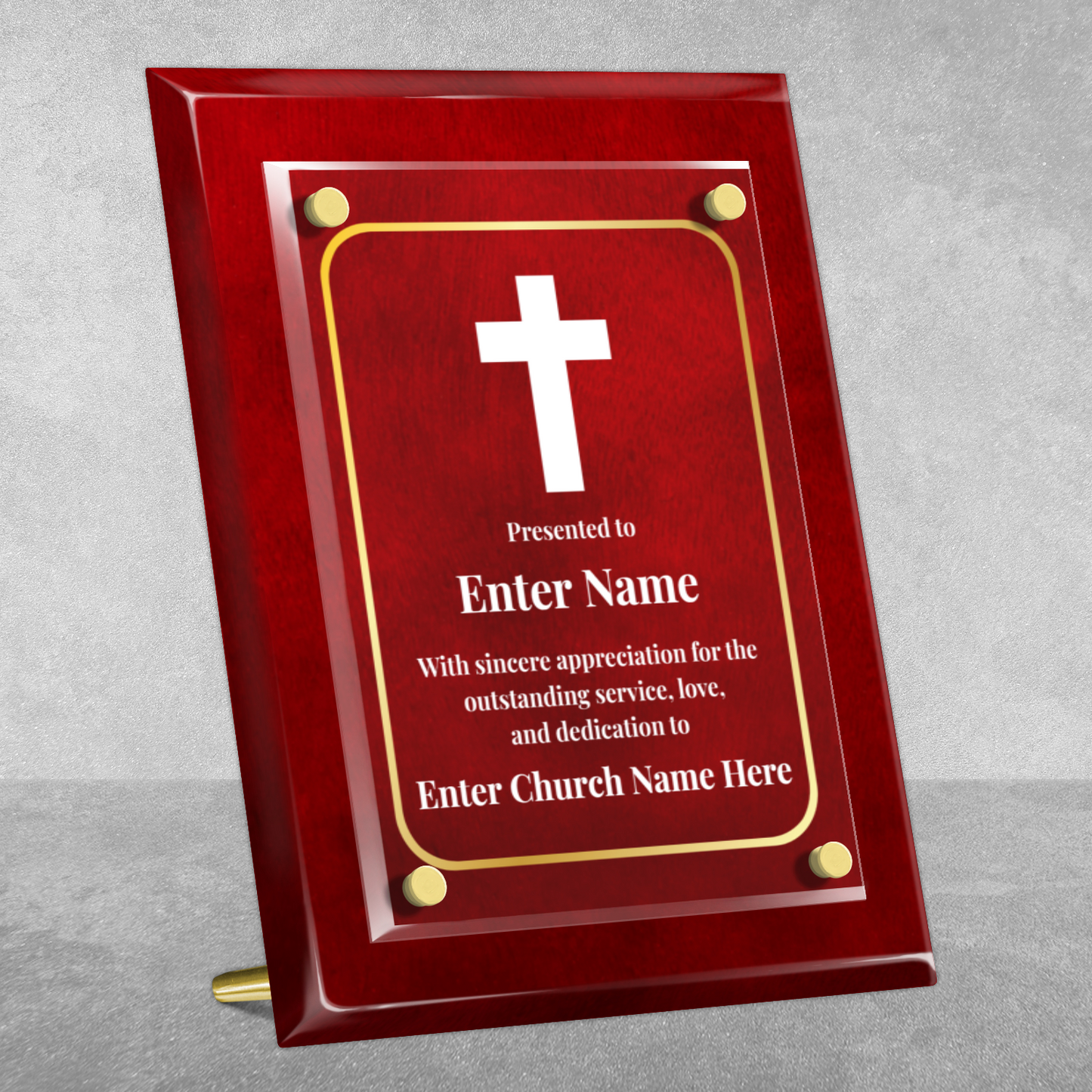 Cross  8" x 10" High Gloss Piano Finish Photo Plaque