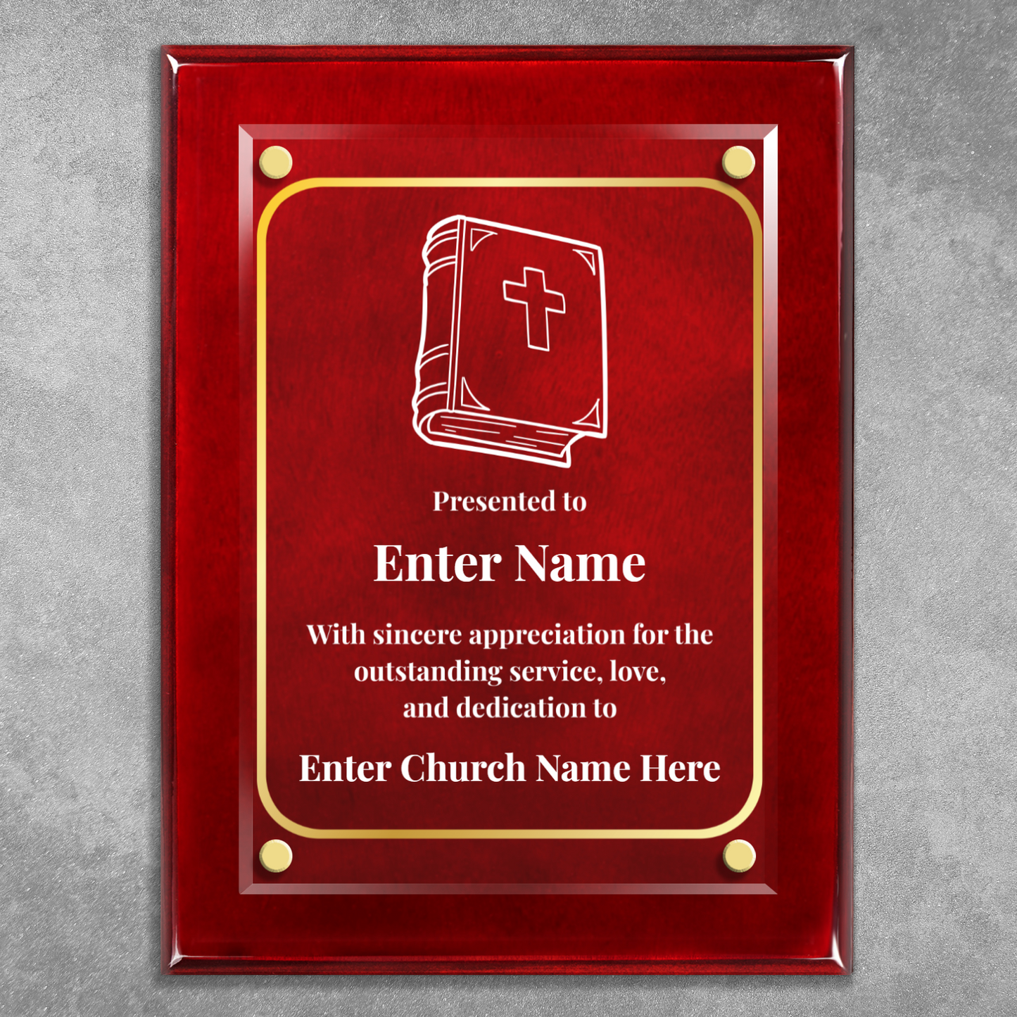 Bible 9" x 12" High Gloss Piano Finish Photo Plaque